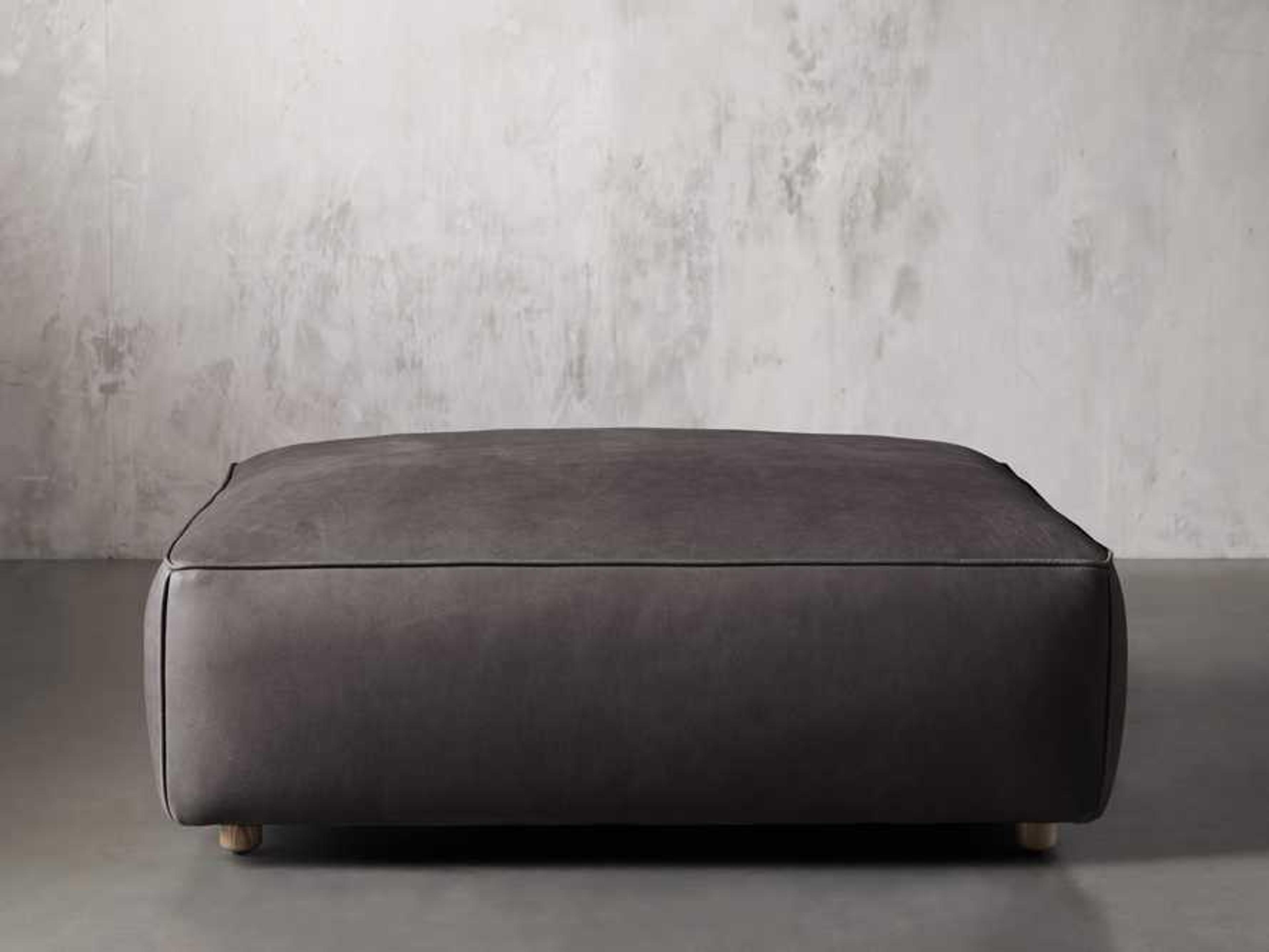 Madrone Leather Ottoman – Arhaus