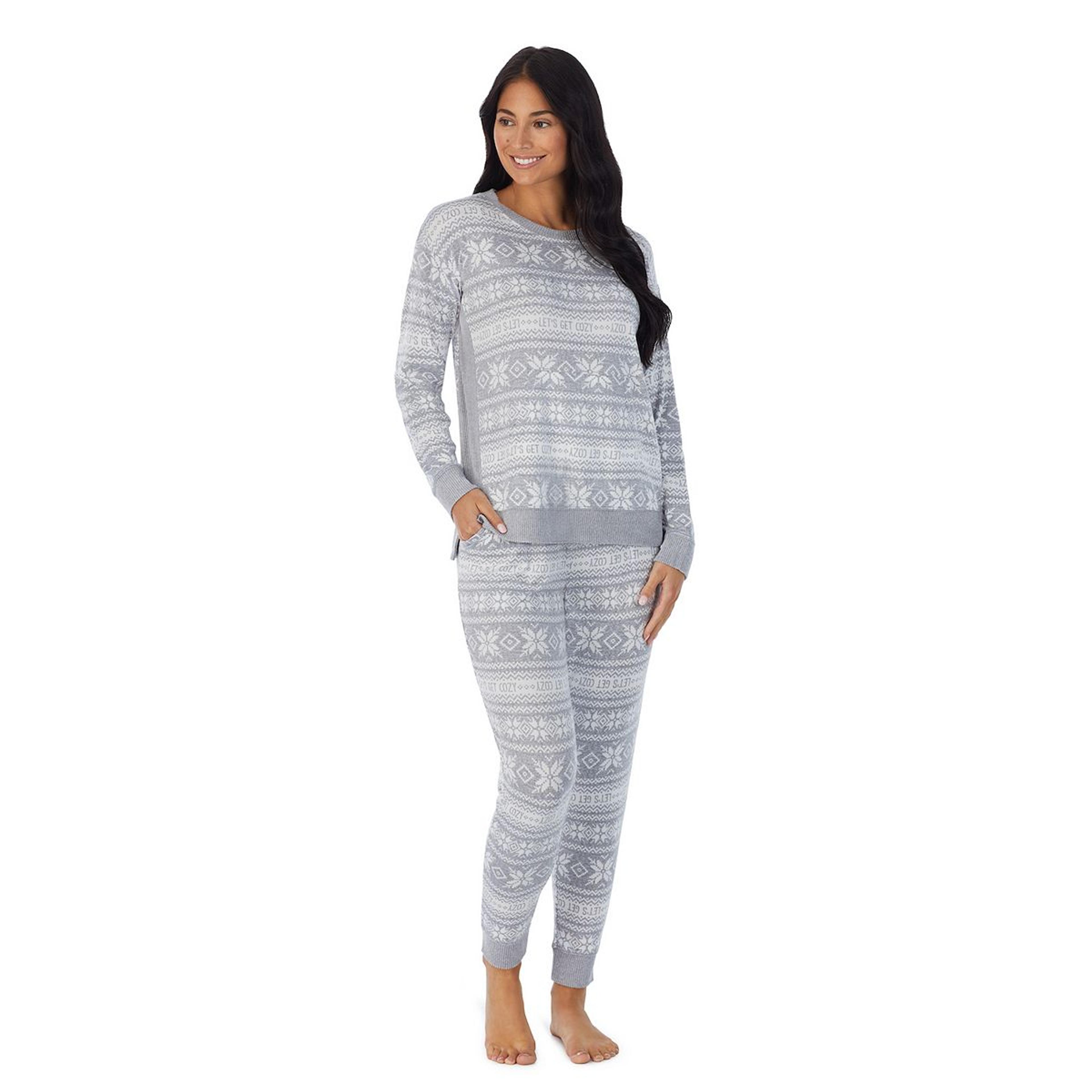 Women's Cuddl Duds® Kangaroo Pocket Pajama Top and Banded Bottom Pajama Pants Sleep Set