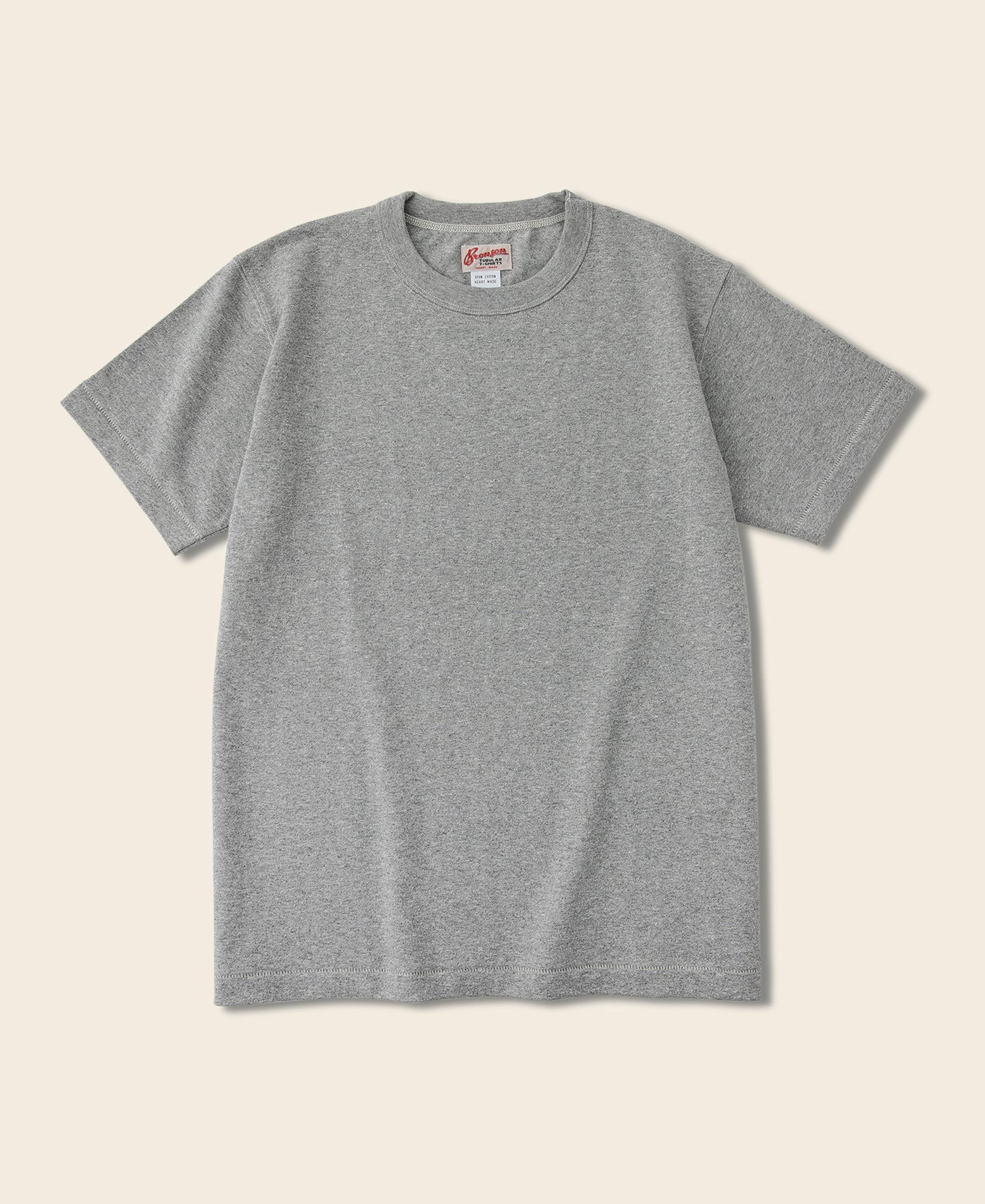 Loopwheel Ringspun Cotton Tubular Athletic T-Shirt- Gray | Bronson