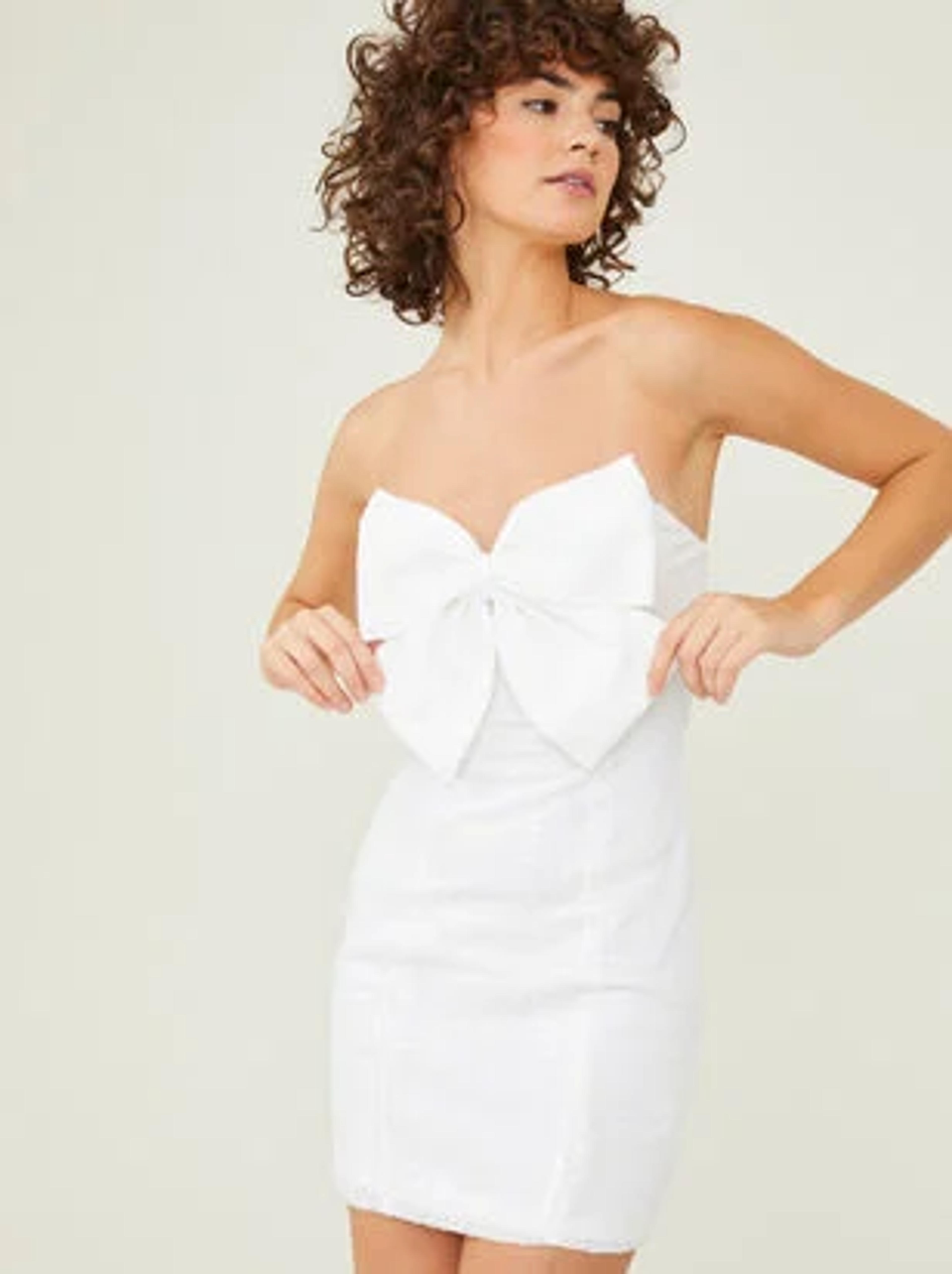 Bow Sequin Dress in White | Altar'd State