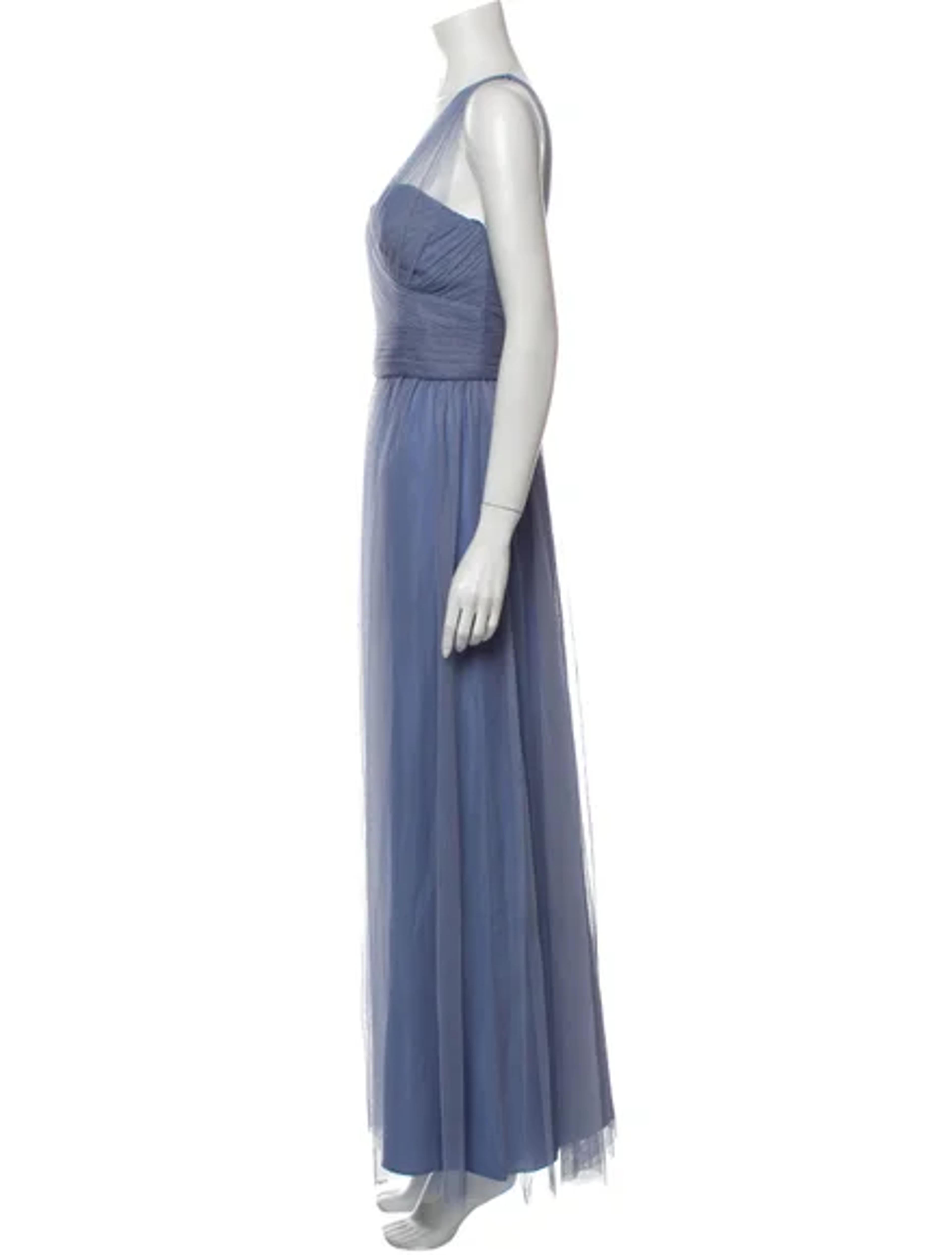 Amsale One-Shoulder Long Dress - Blue Dresses, Clothing - WAMSA20157 | The RealReal