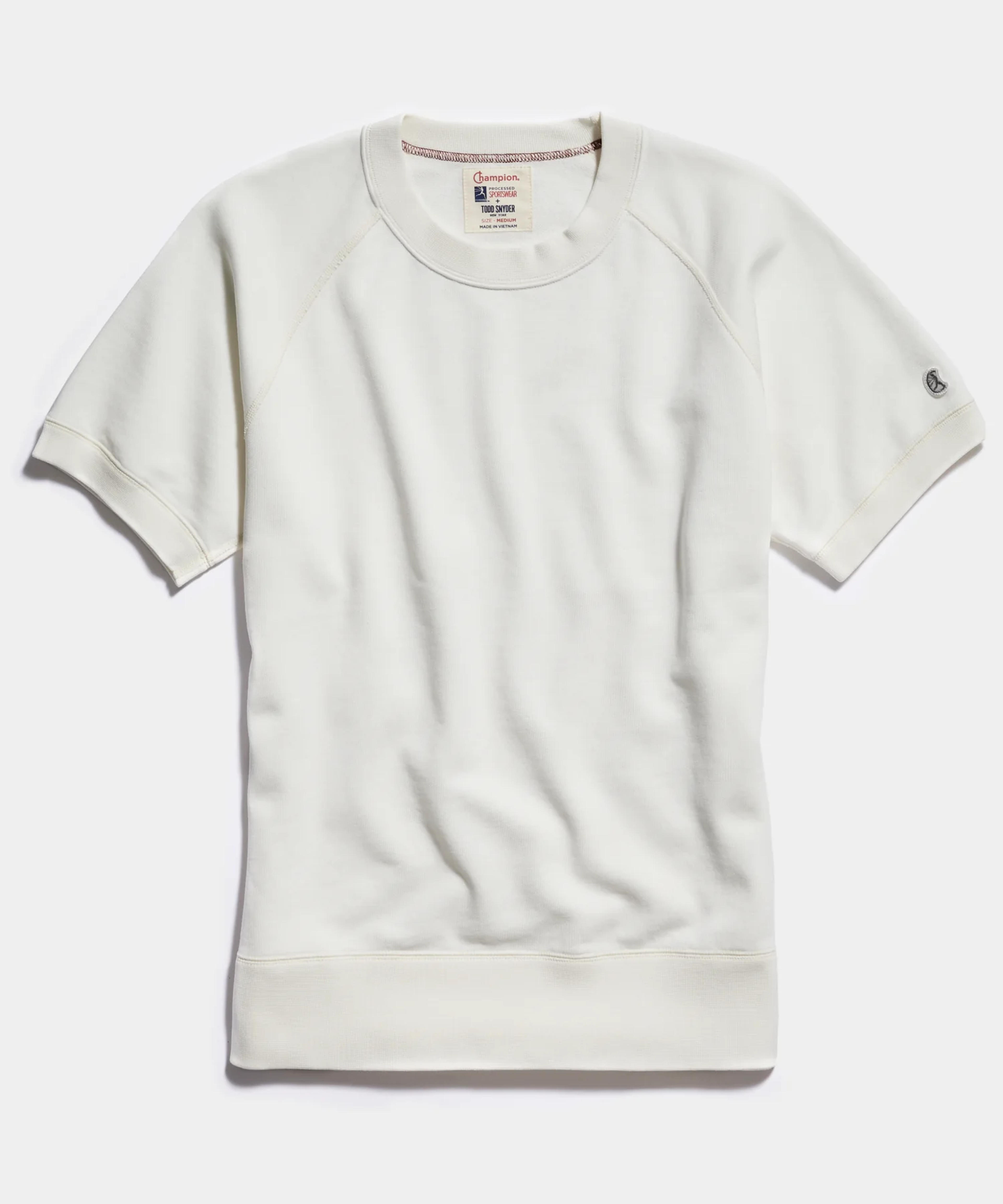 Midweight Short Sleeve Sweatshirt in Antique White - Todd Snyder