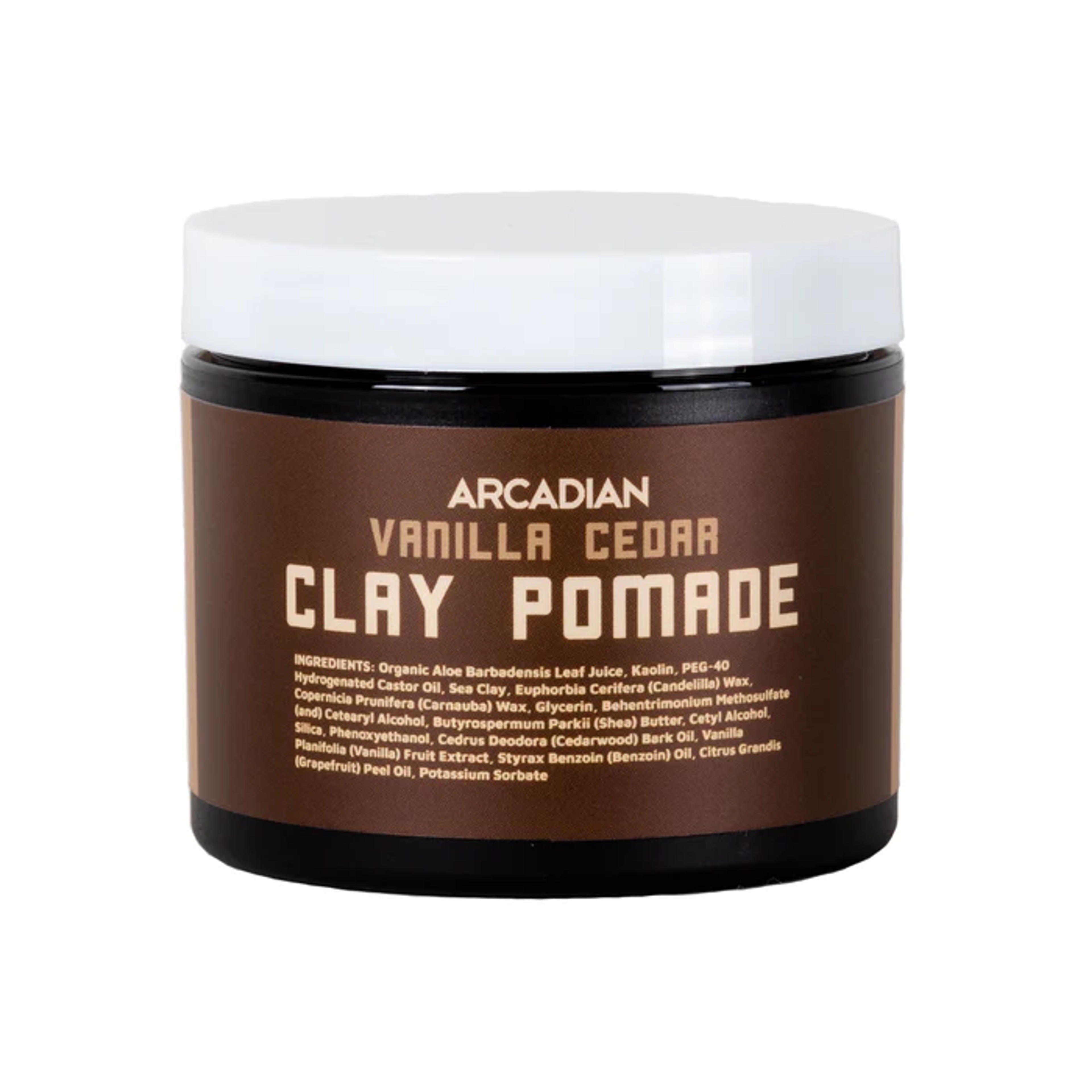 Vanilla Cedar Clay Pomade – ARCADIAN | HAIR + SKIN - Small batch. Made by us.
