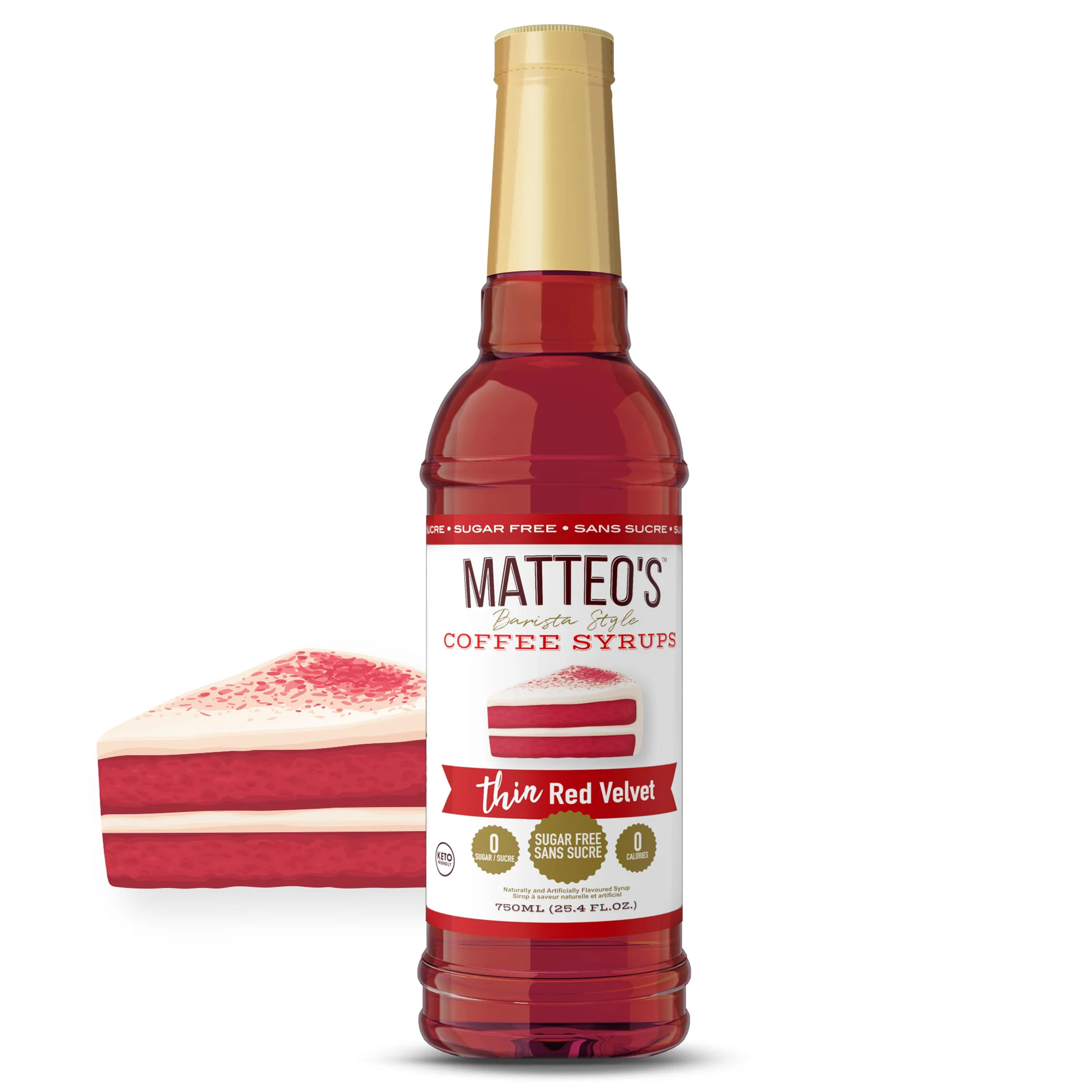 Sugar Free Coffee Syrup, Red Velvet - Matteo's Coffee Syrup