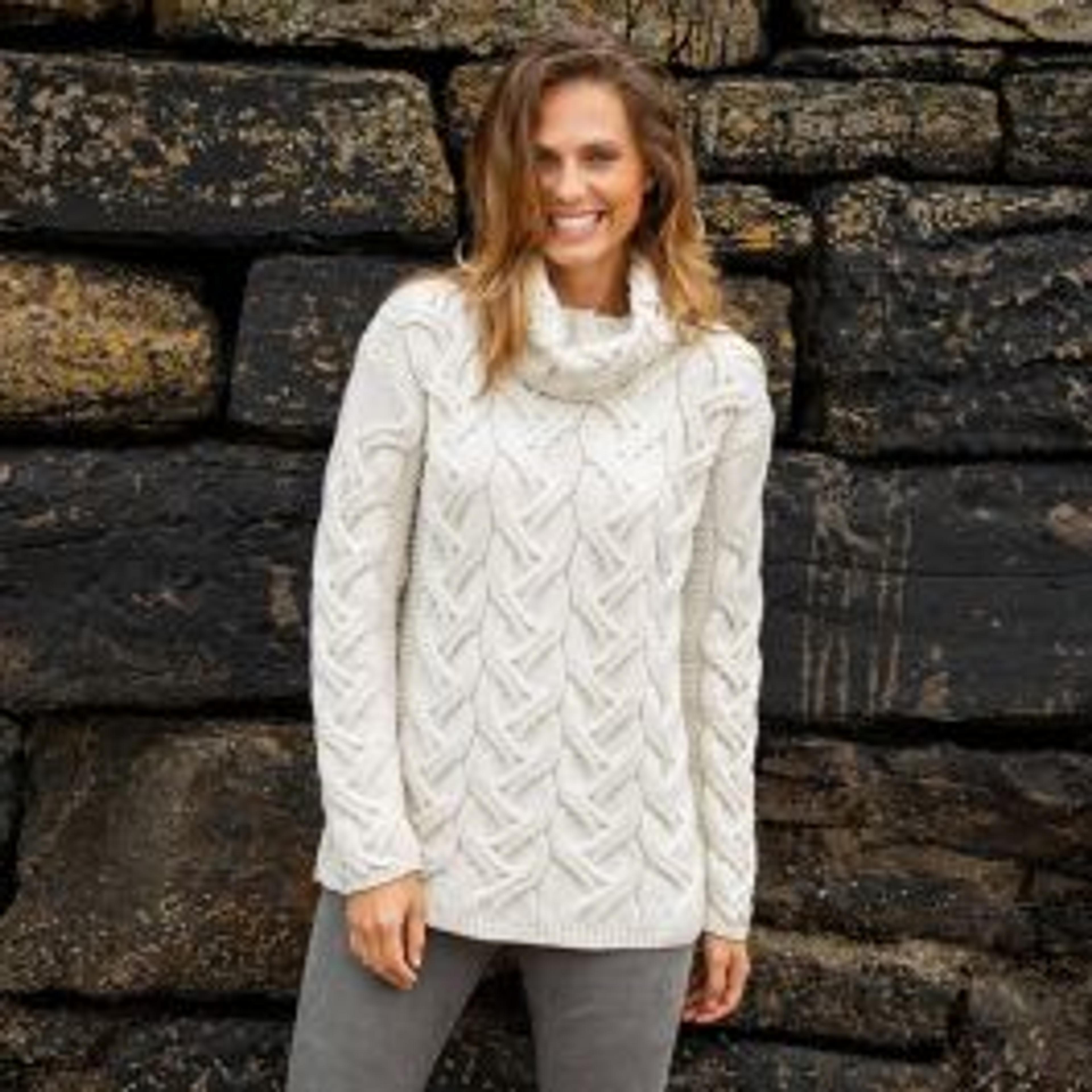 Buy Comeragh Aran Turtleneck Sweater - The Irish Store