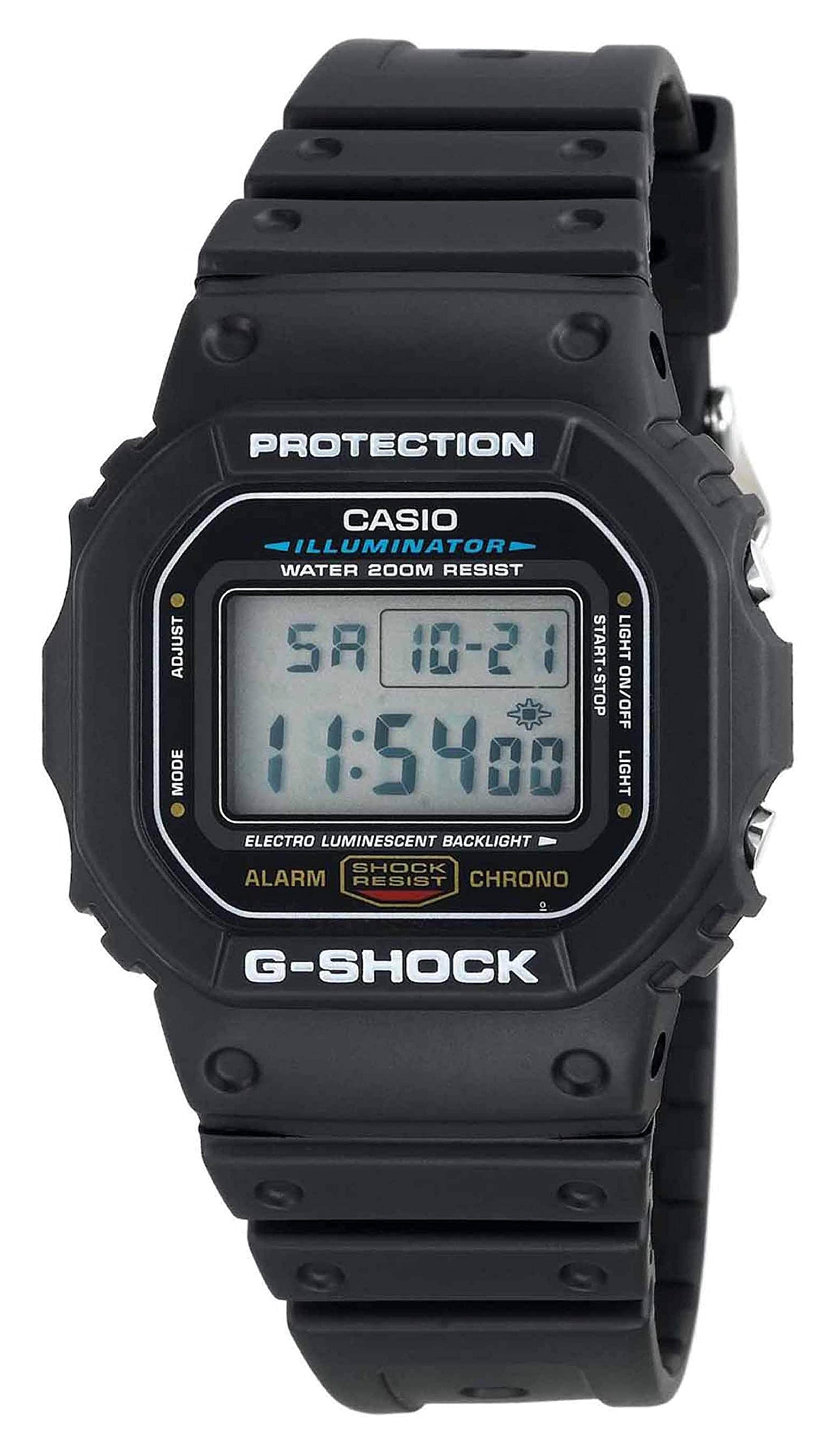 Casio Men's G-Shock Quartz Watch with Resin Strap, Black, 20 (Model: DW5600E-1V)