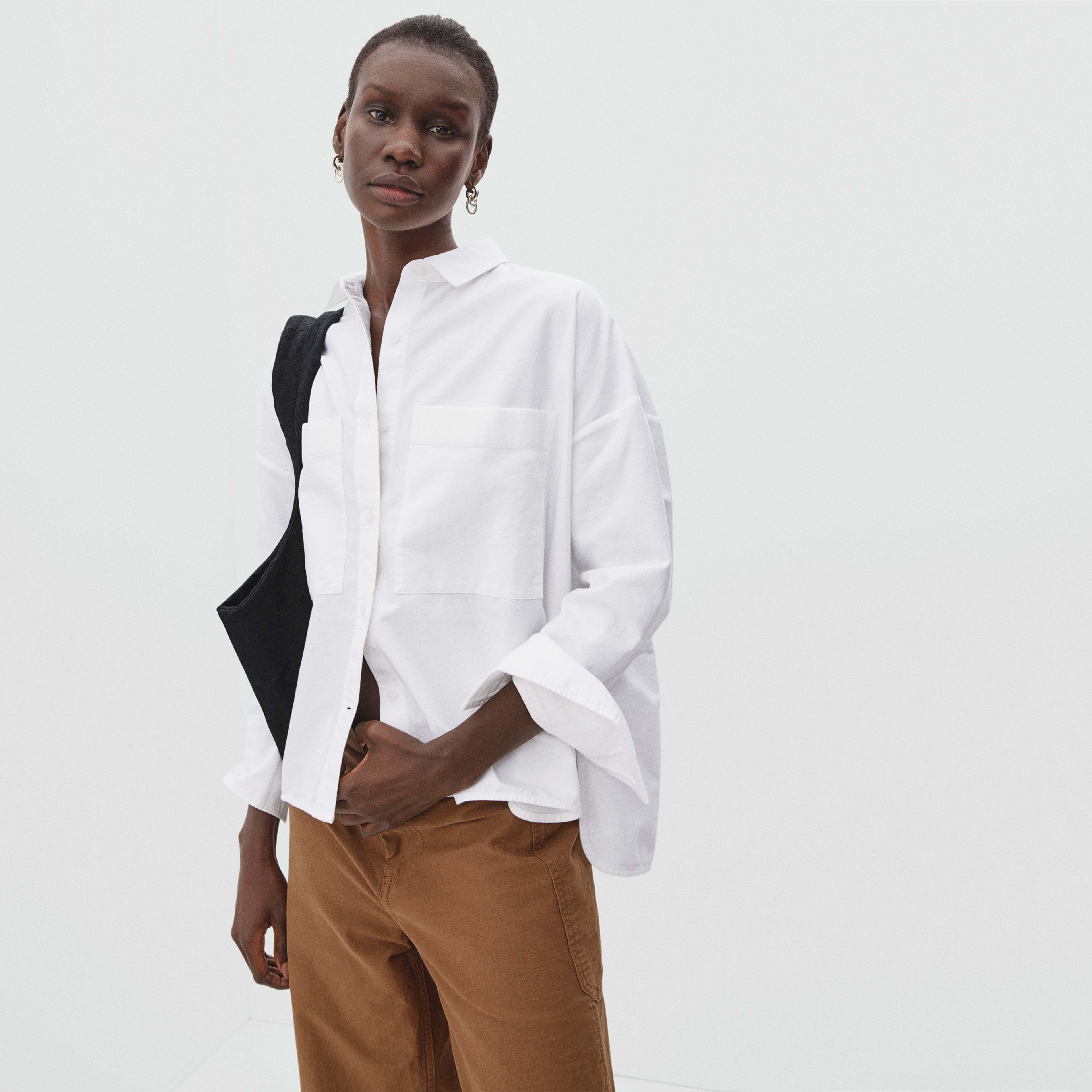 The Boxy Oxford White – Everlane