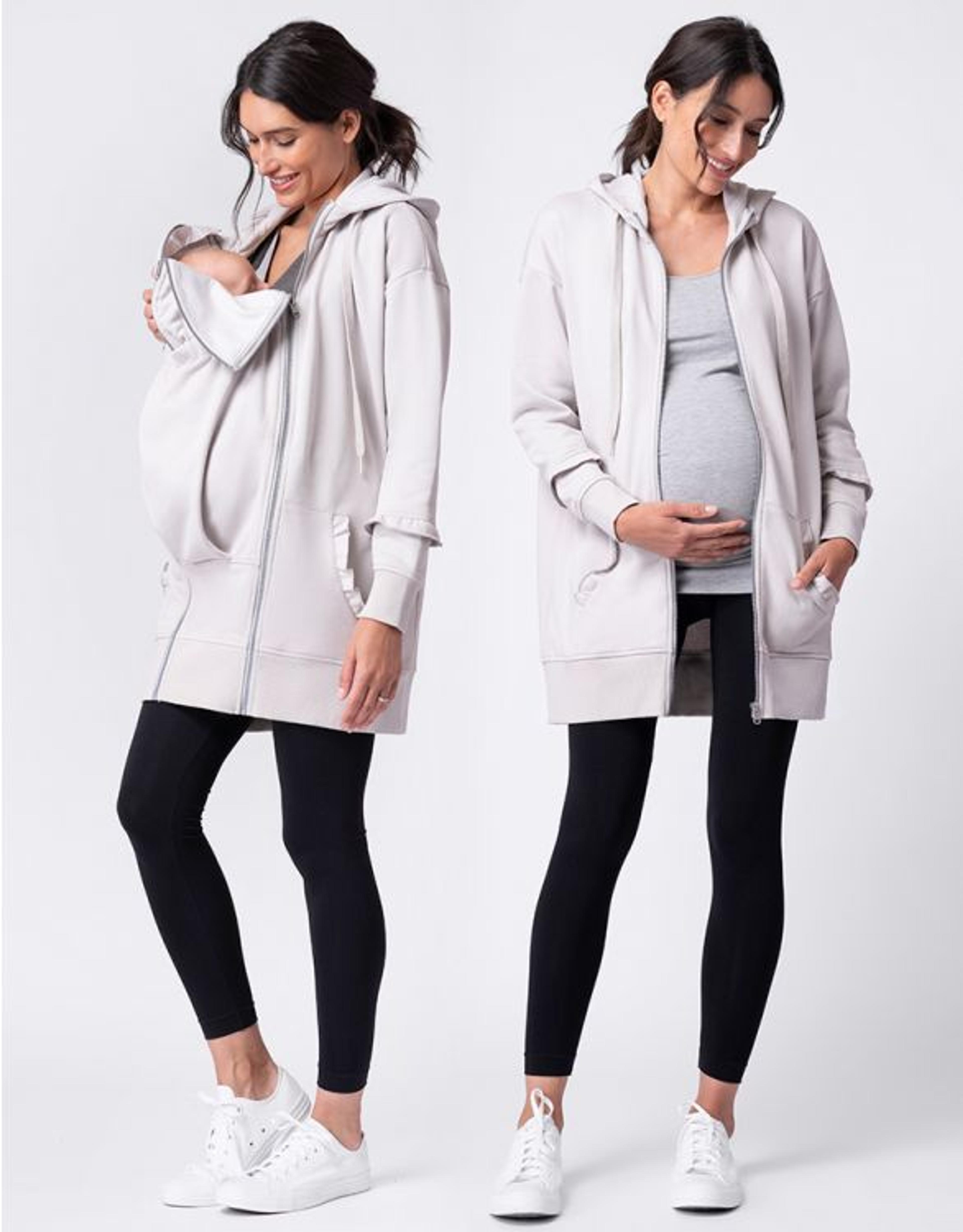 Cream Frill Detail 3 in 1 Maternity to Babywearing Hoodie | Seraphine