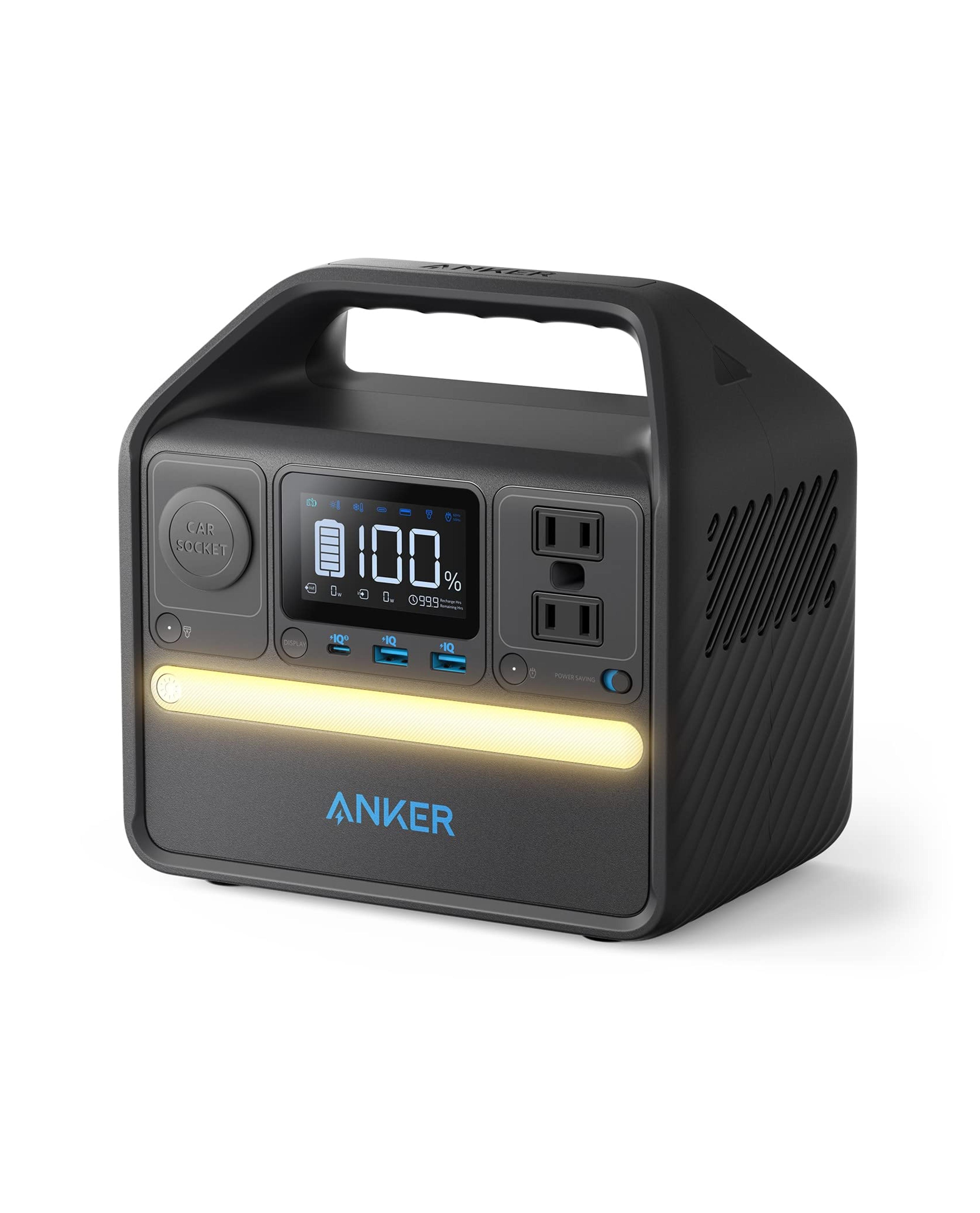 Amazon.com: Anker 521 Portable Power Station, 256Wh Solar Generator (Solar Panel Optional) with LiFePO4 Battery Pack, 200W 6-Port Powerhouse, 2 AC Outlets, 60W USB-C PD Output, LED Light for Outdoor Camping, RV : Patio, Lawn & Garden