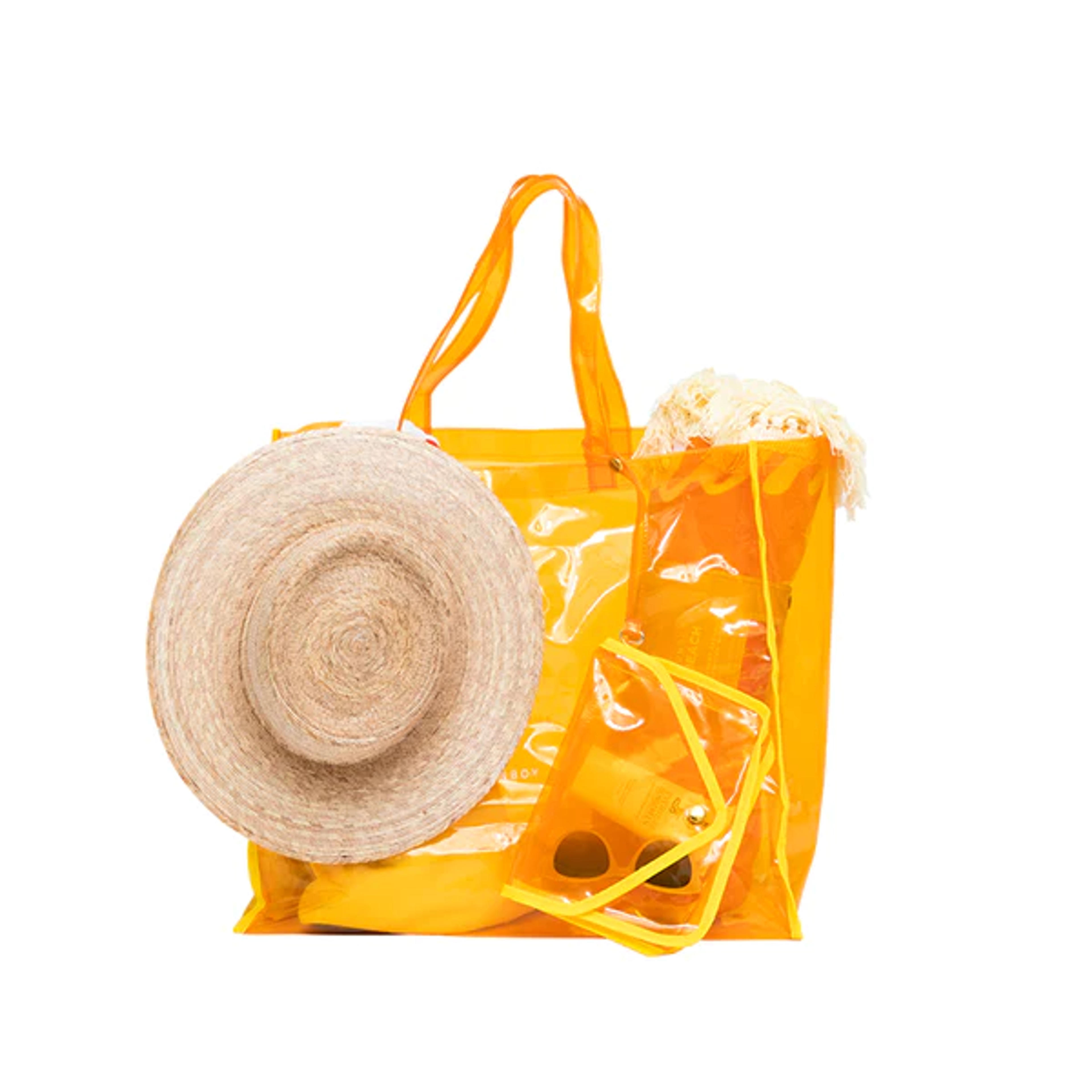 Clear Orange Beach Tote - FUNBOY