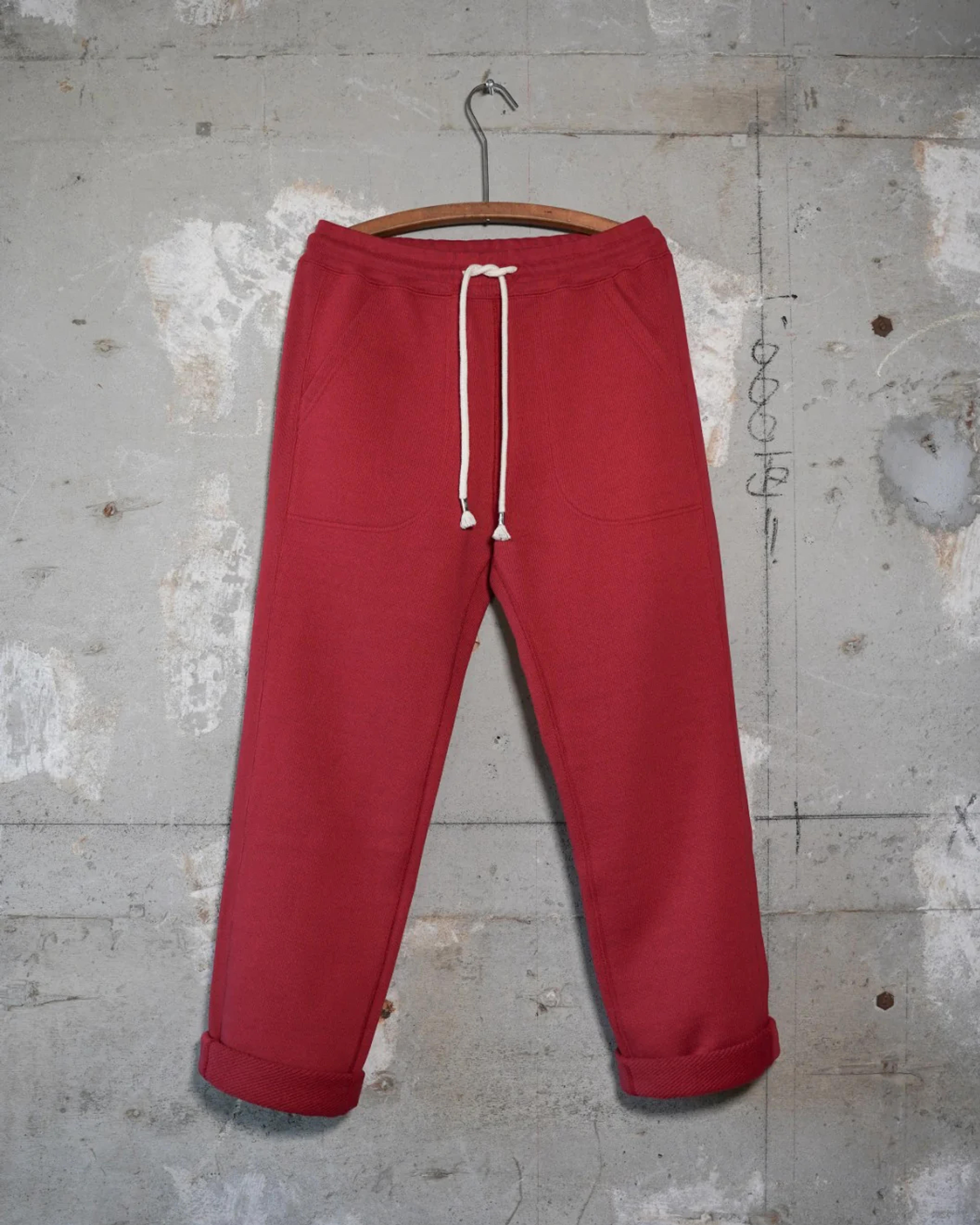 Sweatpants - 701gsm Double Heavyweight French Terry - Red – Wonder Looper