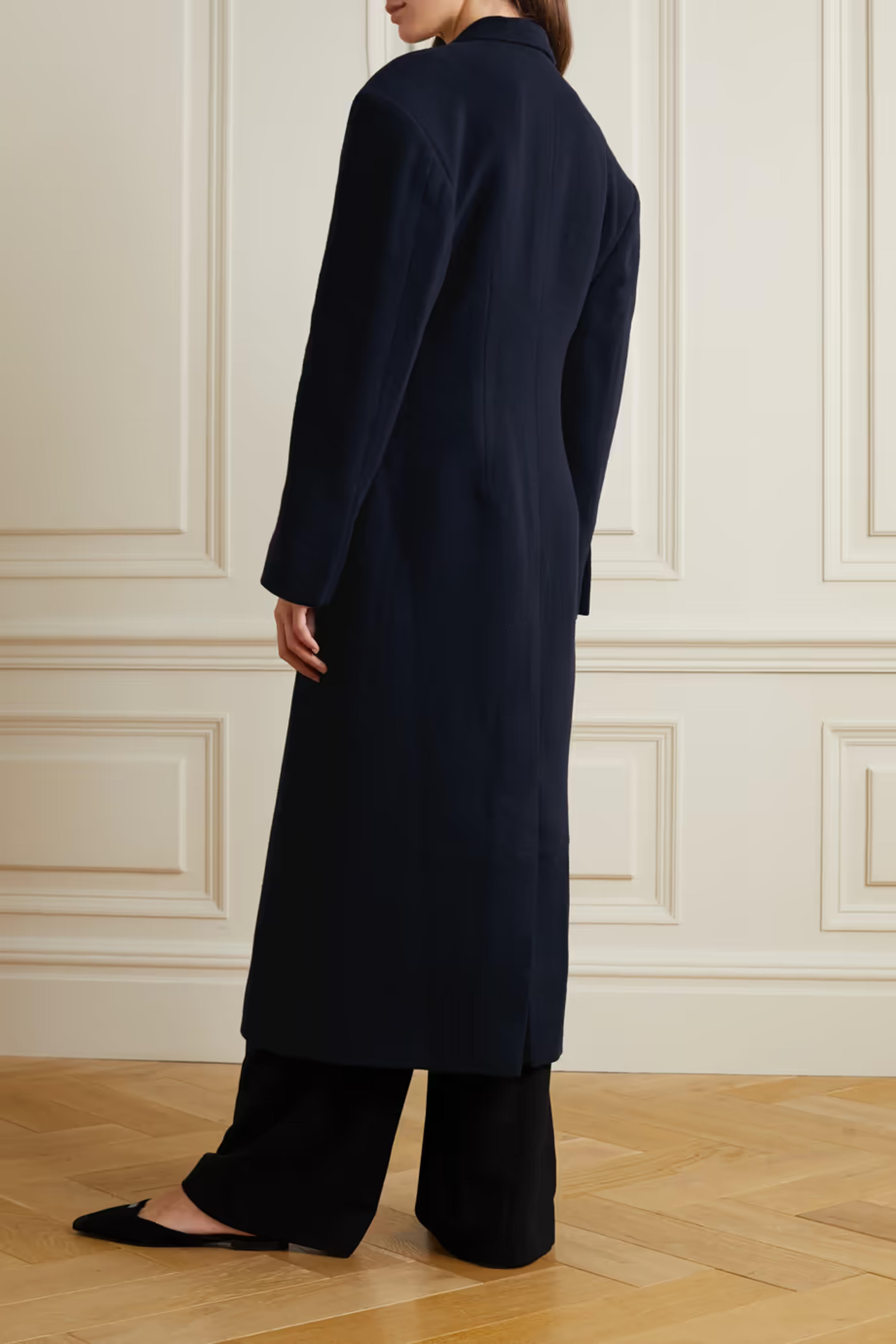 Navy Zendaya wool-blend felt coat | BOUGUESSA | NET-A-PORTER