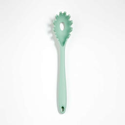 Eadie Dual-Sided Silicone Mint Pasta Spoon + Reviews | Crate & Barrel