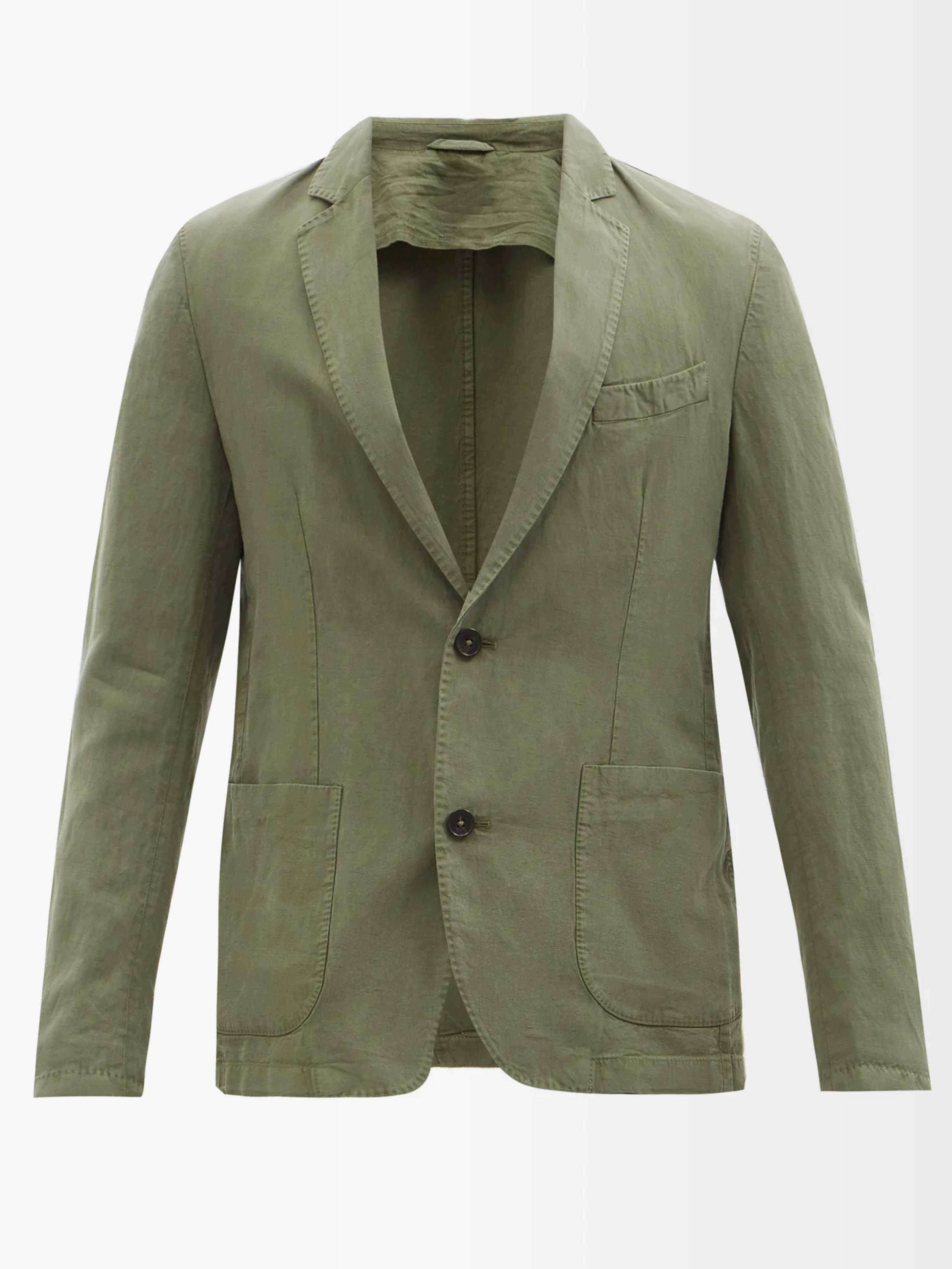 Green New Lightest lyocell-blend twill blazer | Officine Générale | MATCHESFASHION US