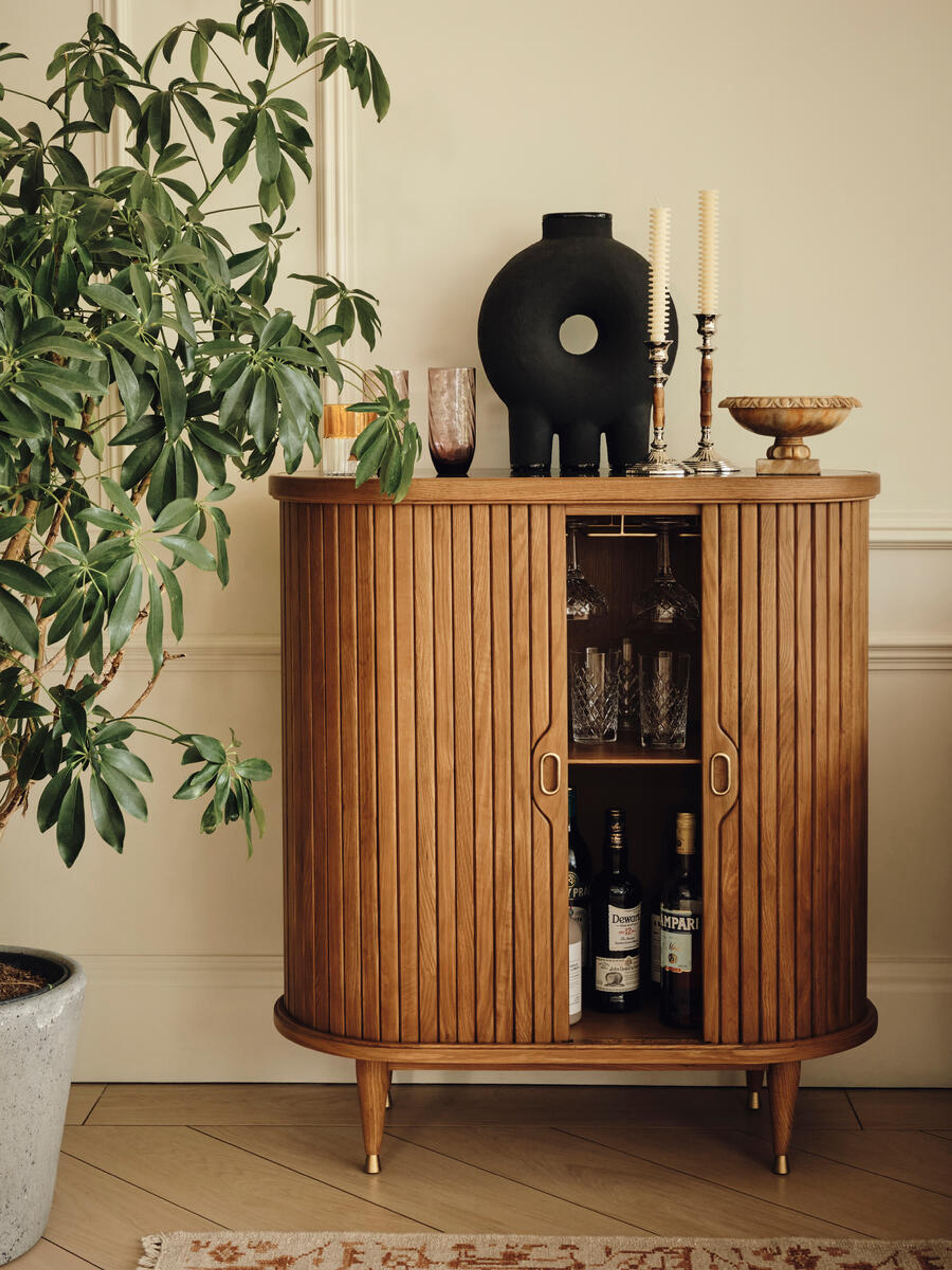 Nora Tambour Bar, Black Marquina Marble