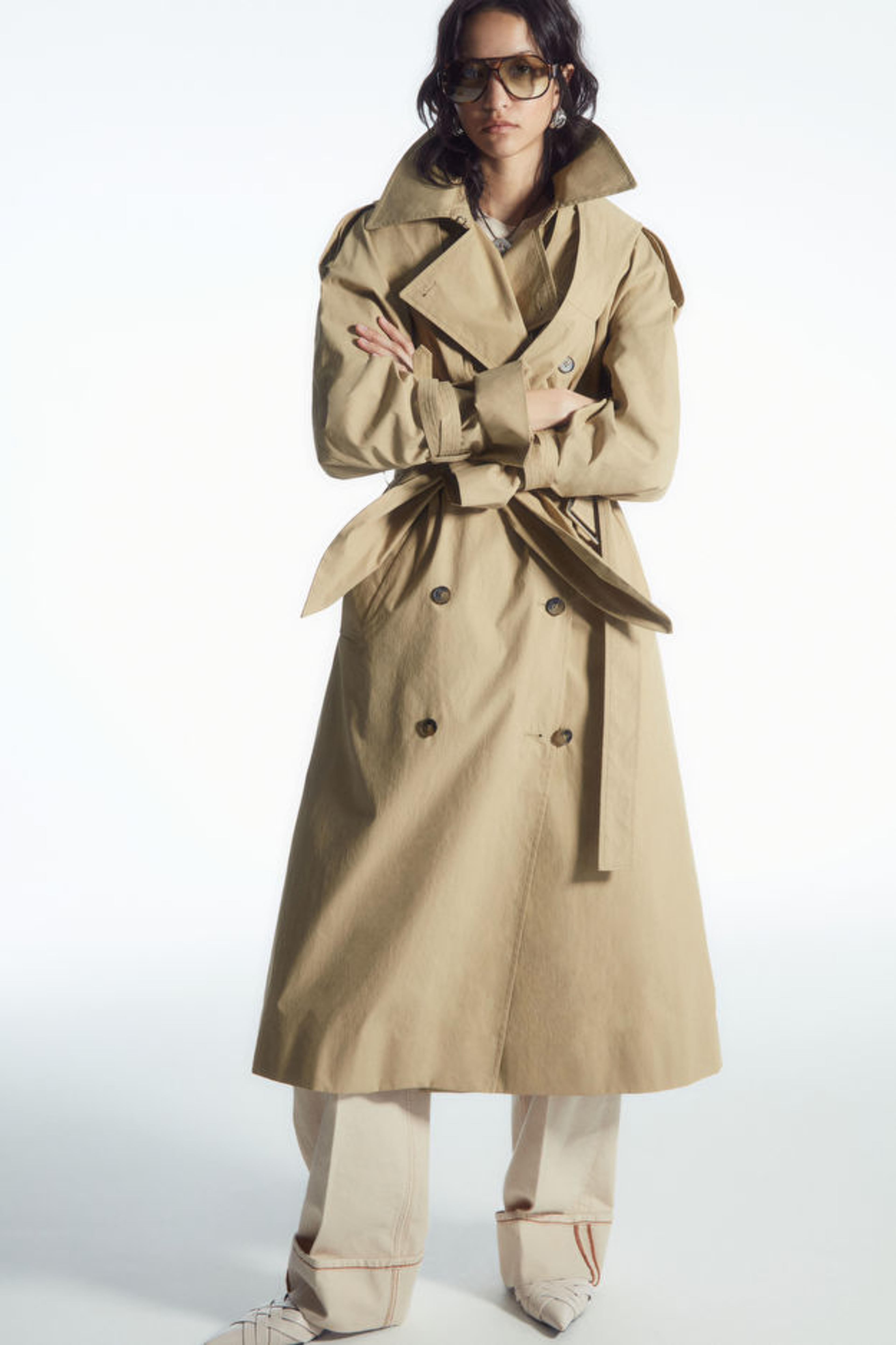 HOODED TRENCH COAT - BEIGE - Coats and Jackets - COS