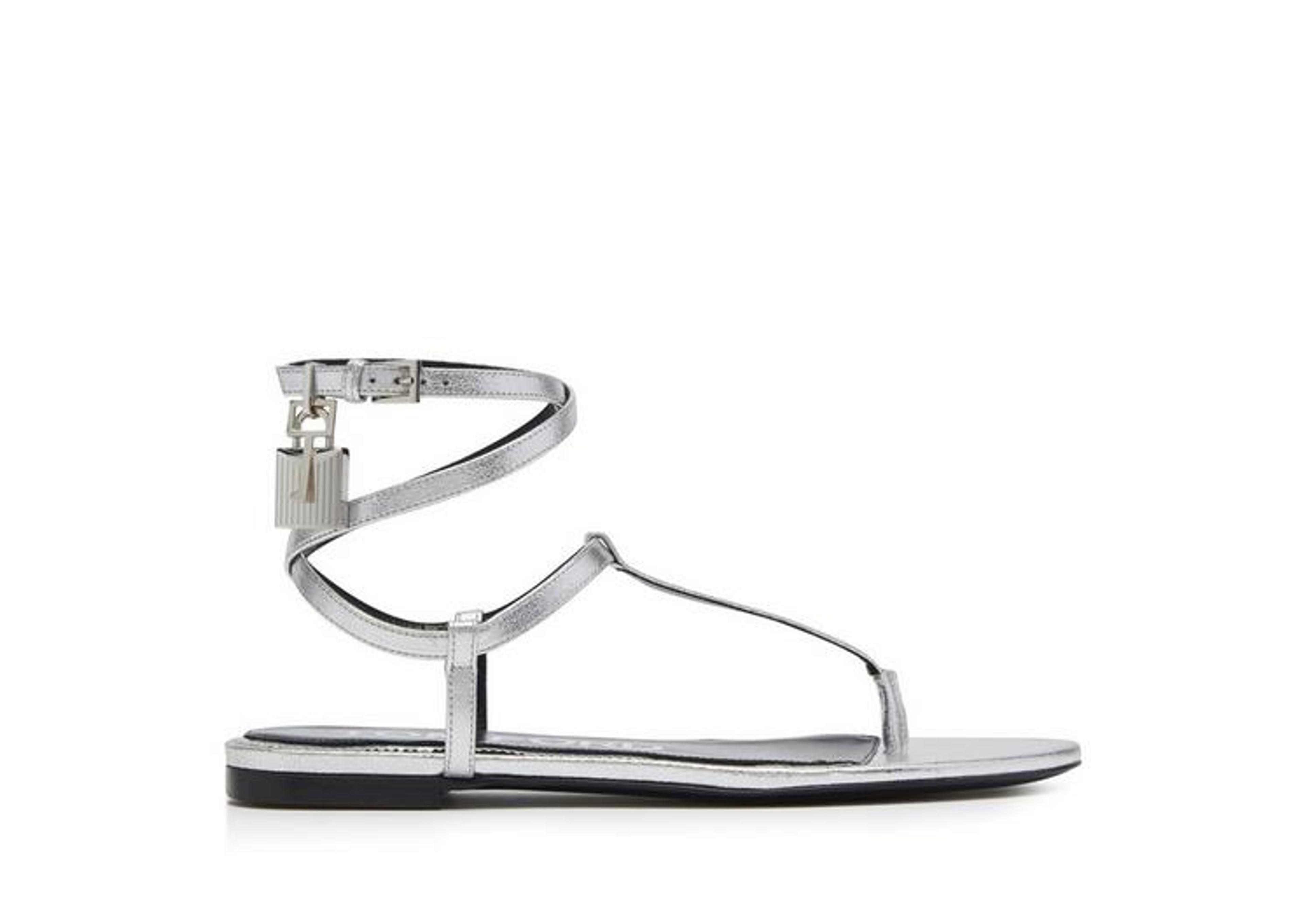 Tom Ford LAMINATED LEATHER PADLOCK SANDAL - Women | TomFord.com