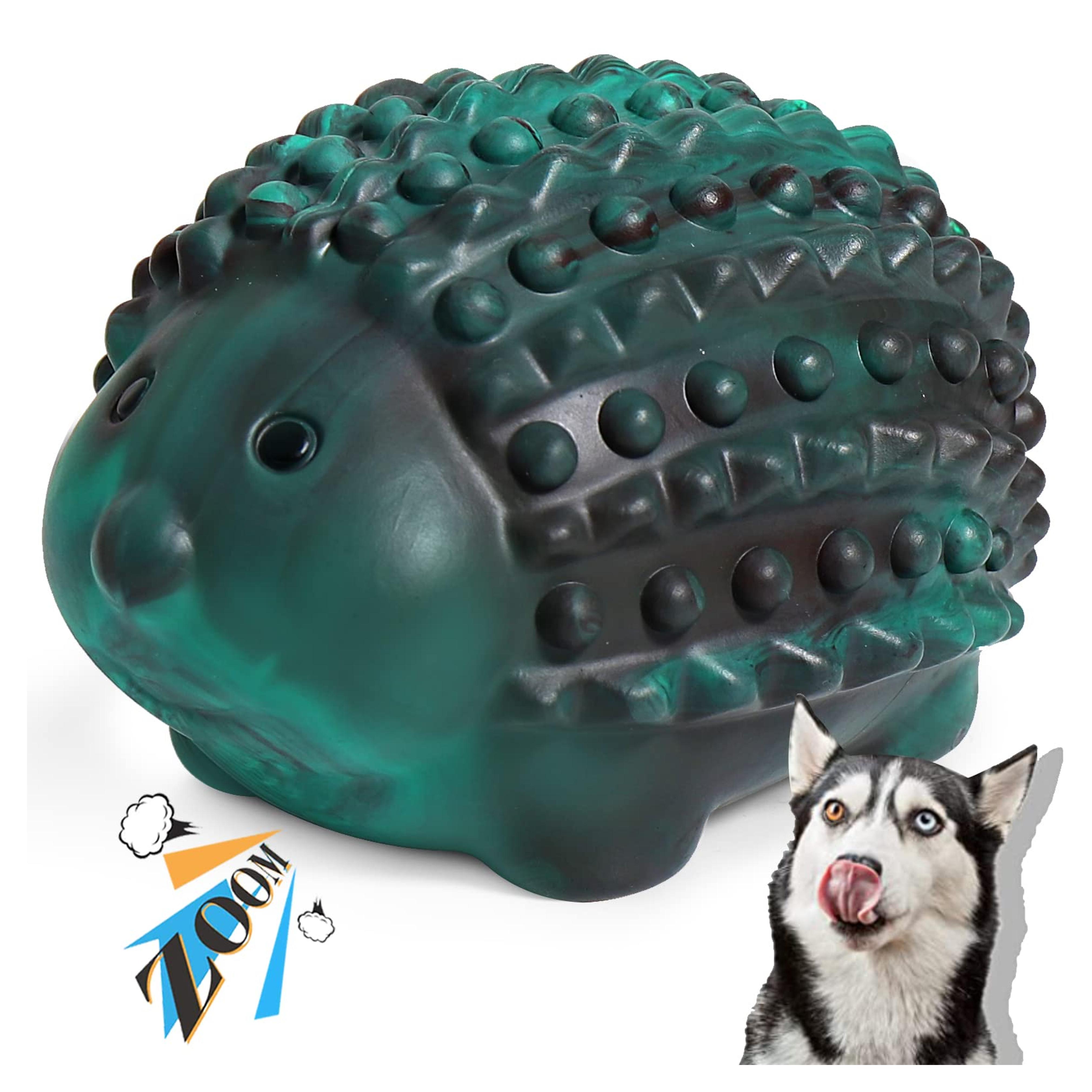 Dog Chew Toys - Babezdog Interactive Dog Toys for Aggressive Chewers Large Breed Indestructible Dog Toys, Natural Rubber Made and Squeaky Design, Tough Dog Toys for Large Medium Dogs, Black / Green