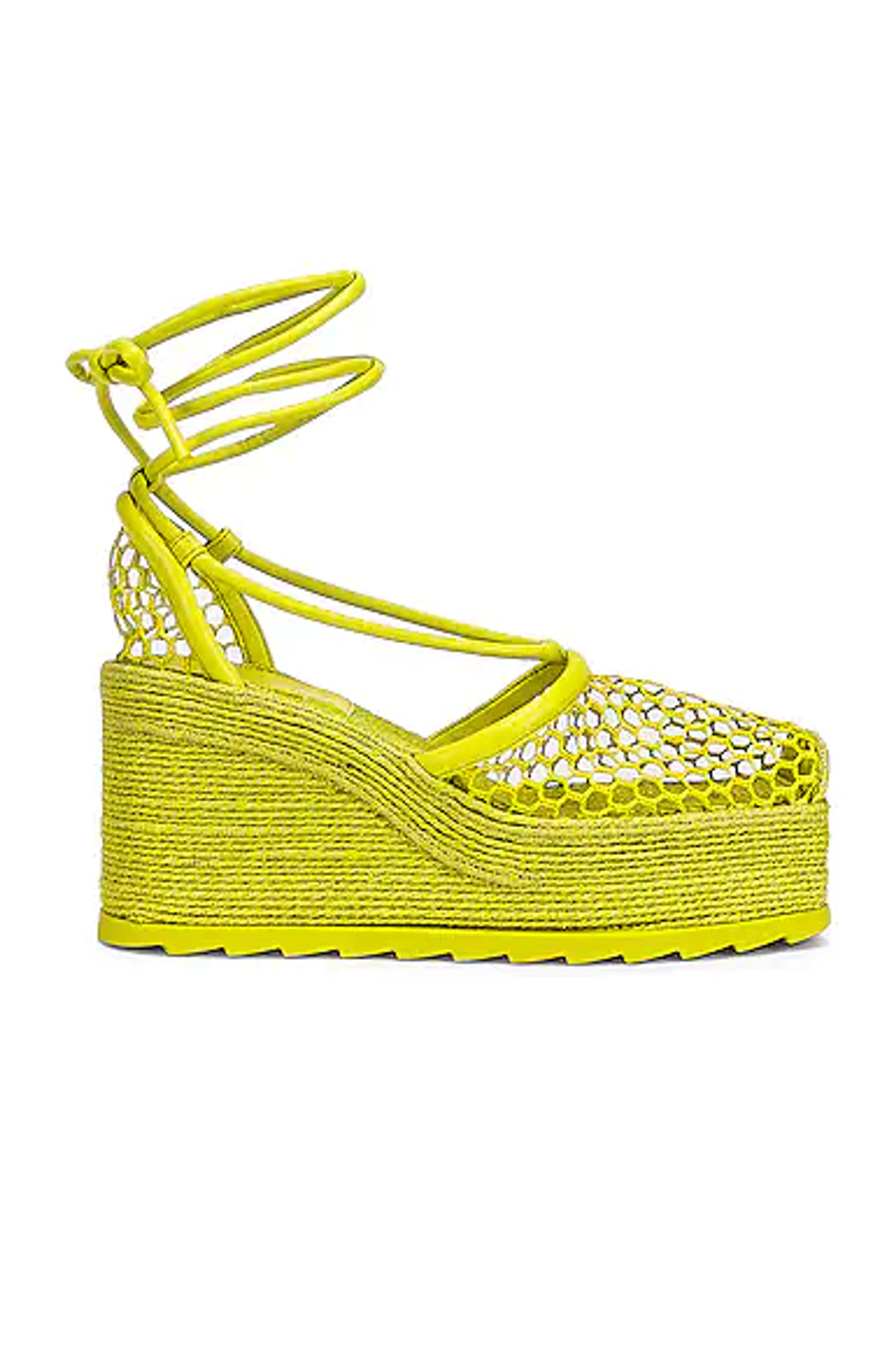 Bottega Veneta Stretch Lace Up Espadrilles in Kiwi | FWRD