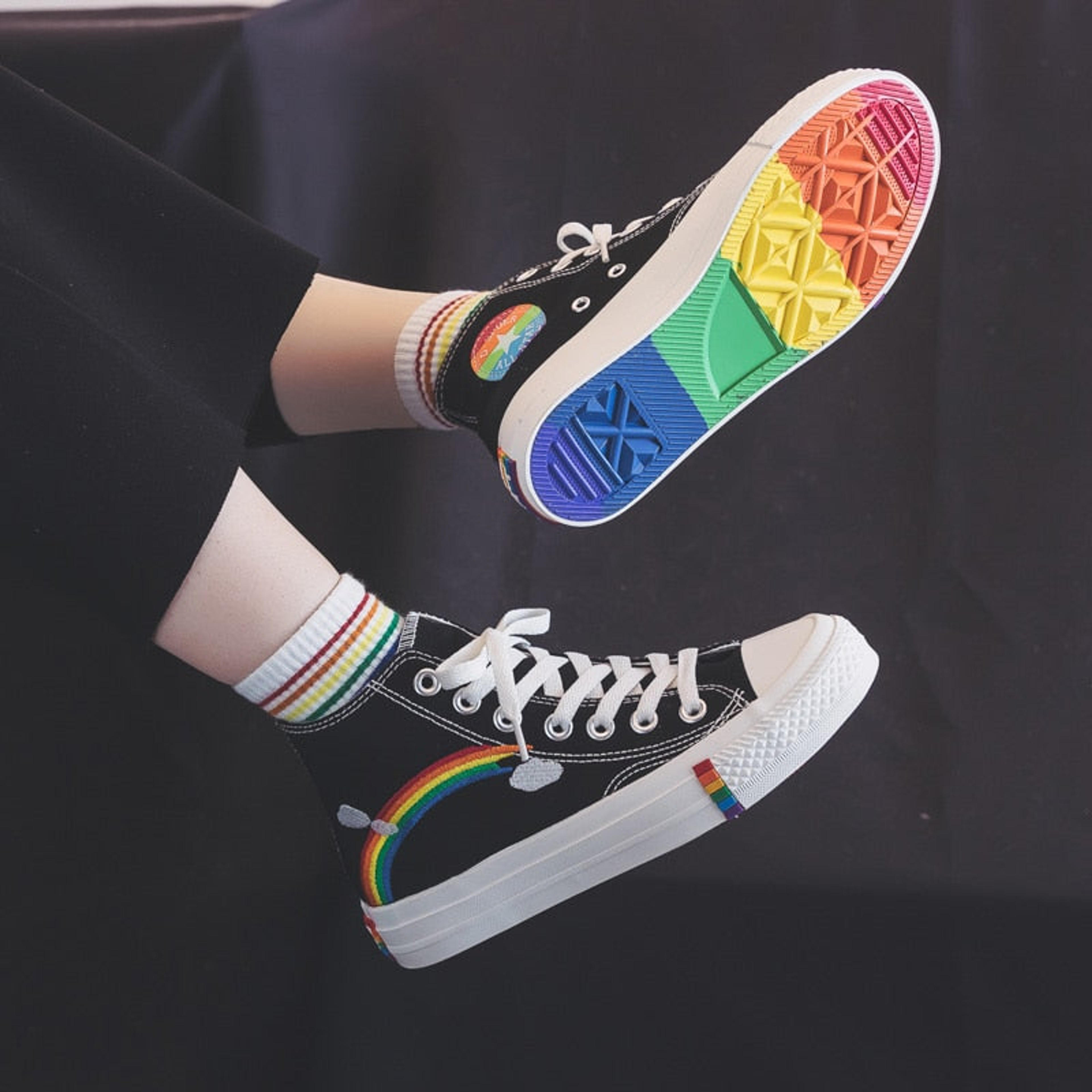 High Top Rainbow Sneakers