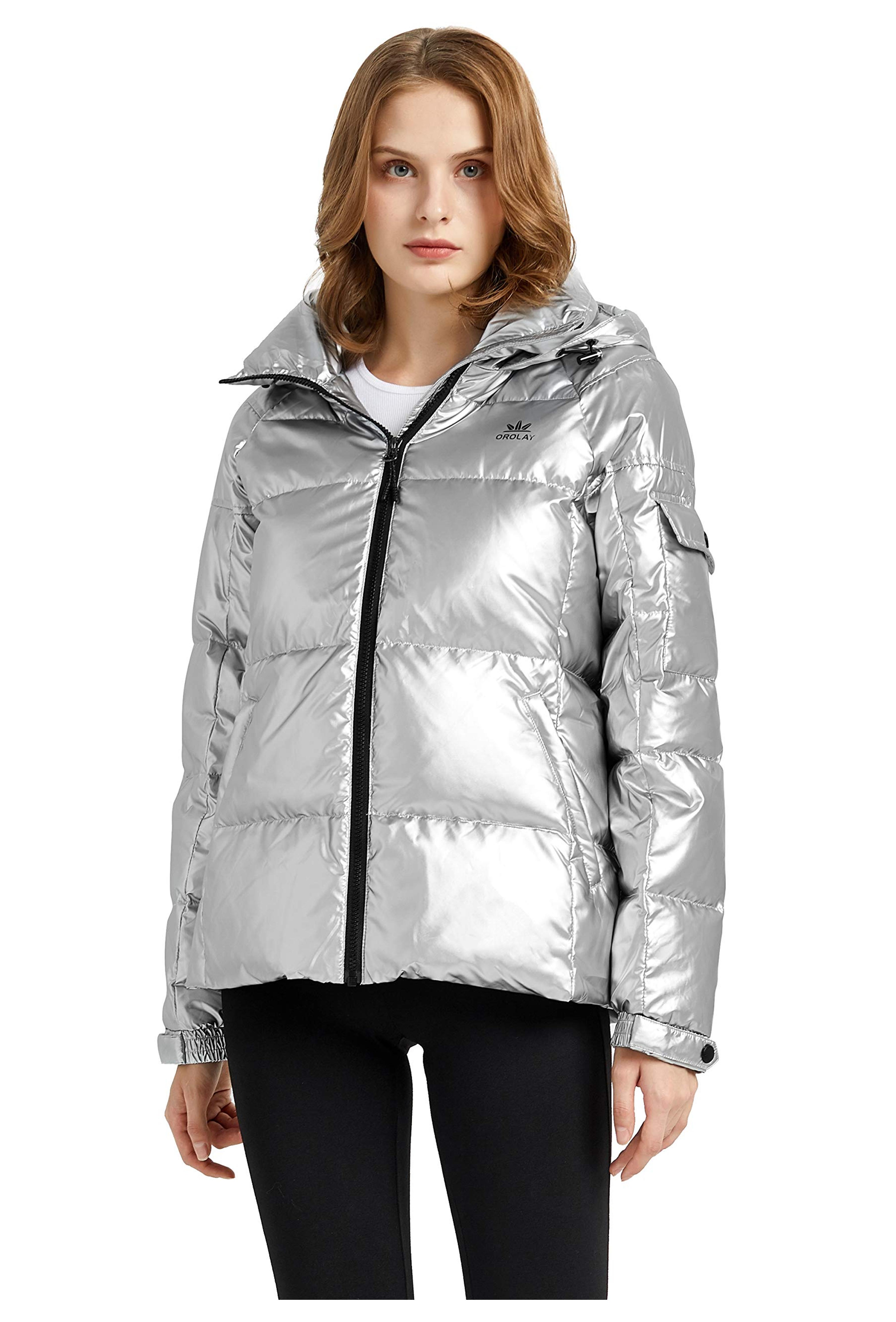 Amazon.com: Orolay Women's Winter Down Coat Metallic Hooded Puffer Jacket : Clothing, Shoes & Jewelry