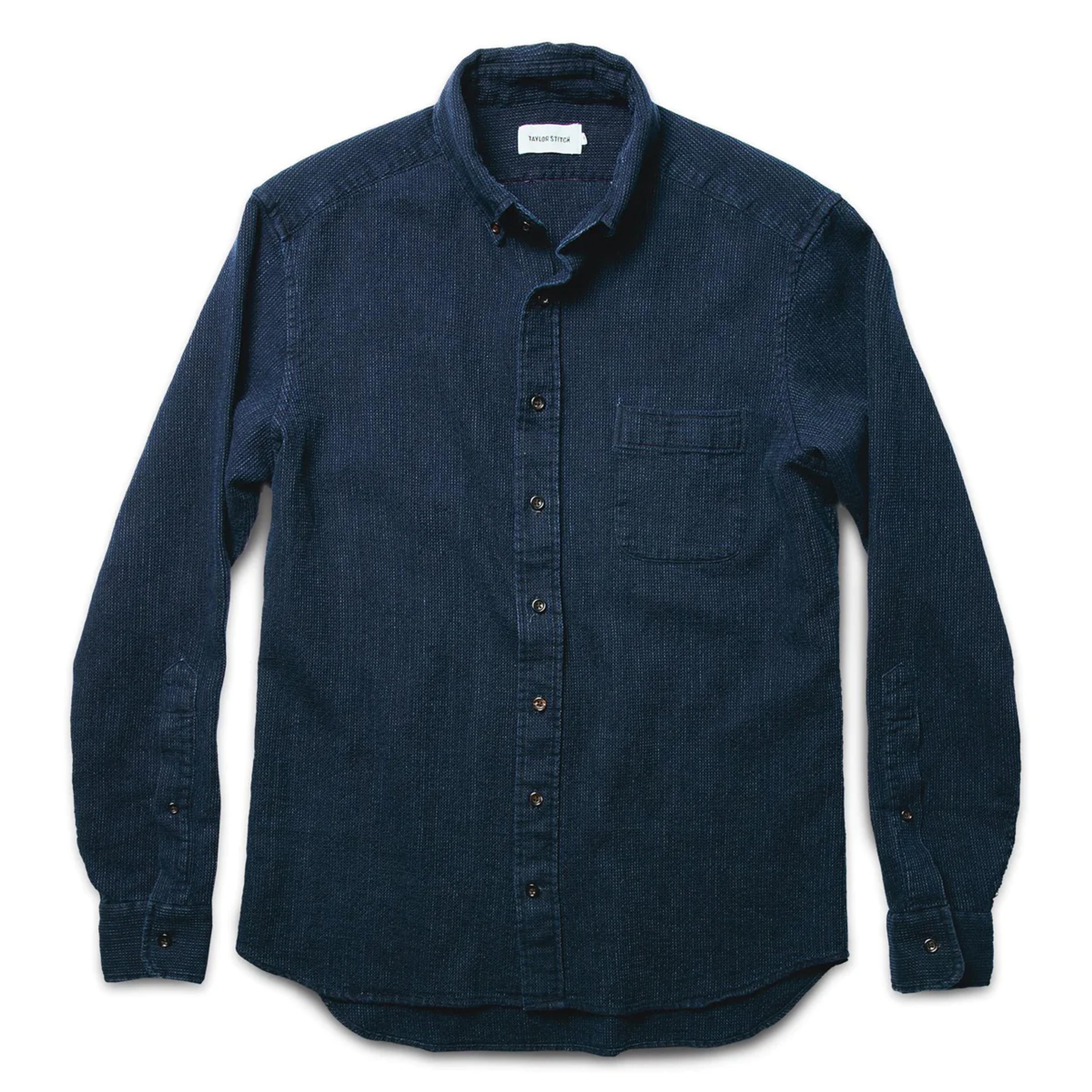 The Jack in Indigo Waffle - Men's Oxford Shirts | Taylor Stitch