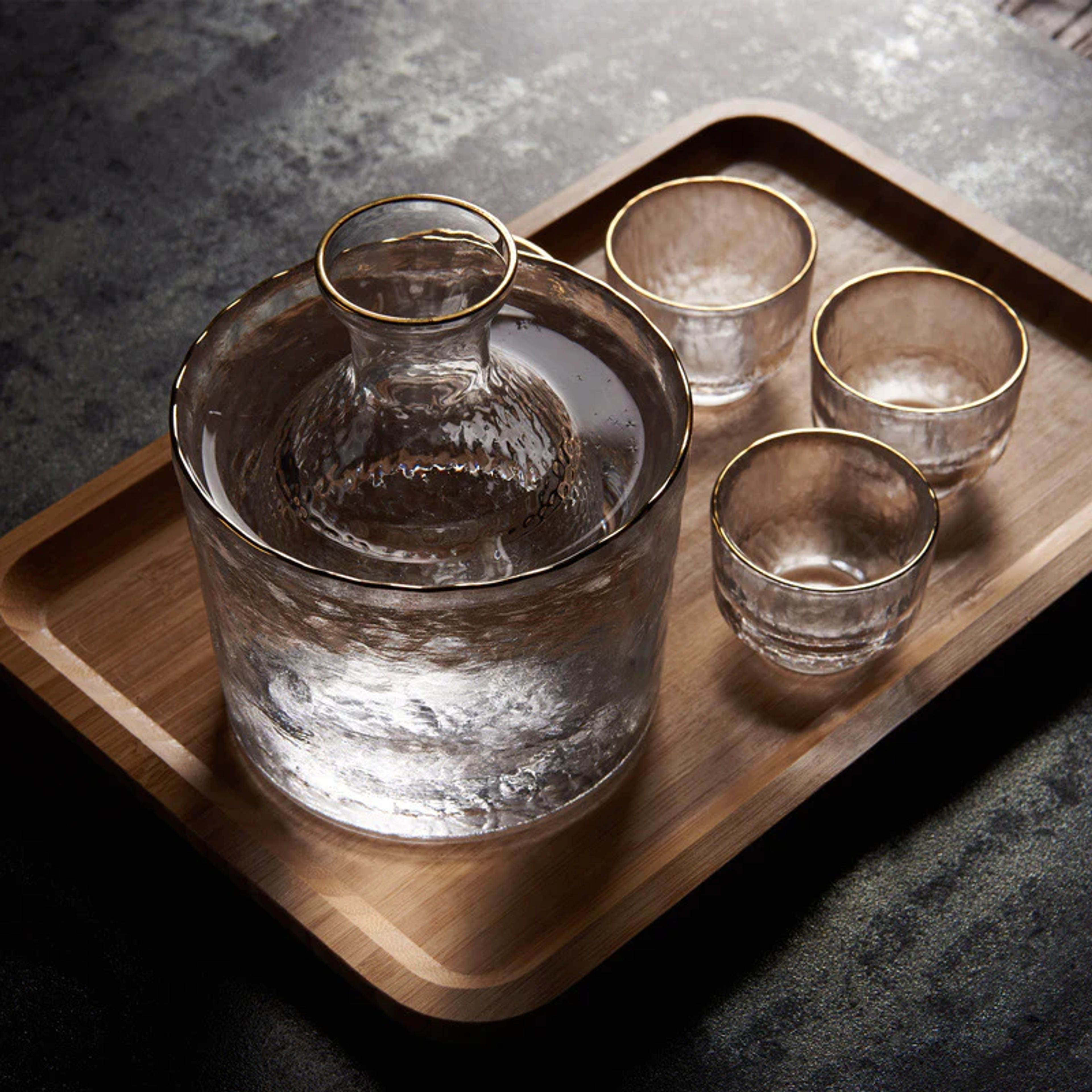 Textured Glass Sake Set - Dragon Egg Texture