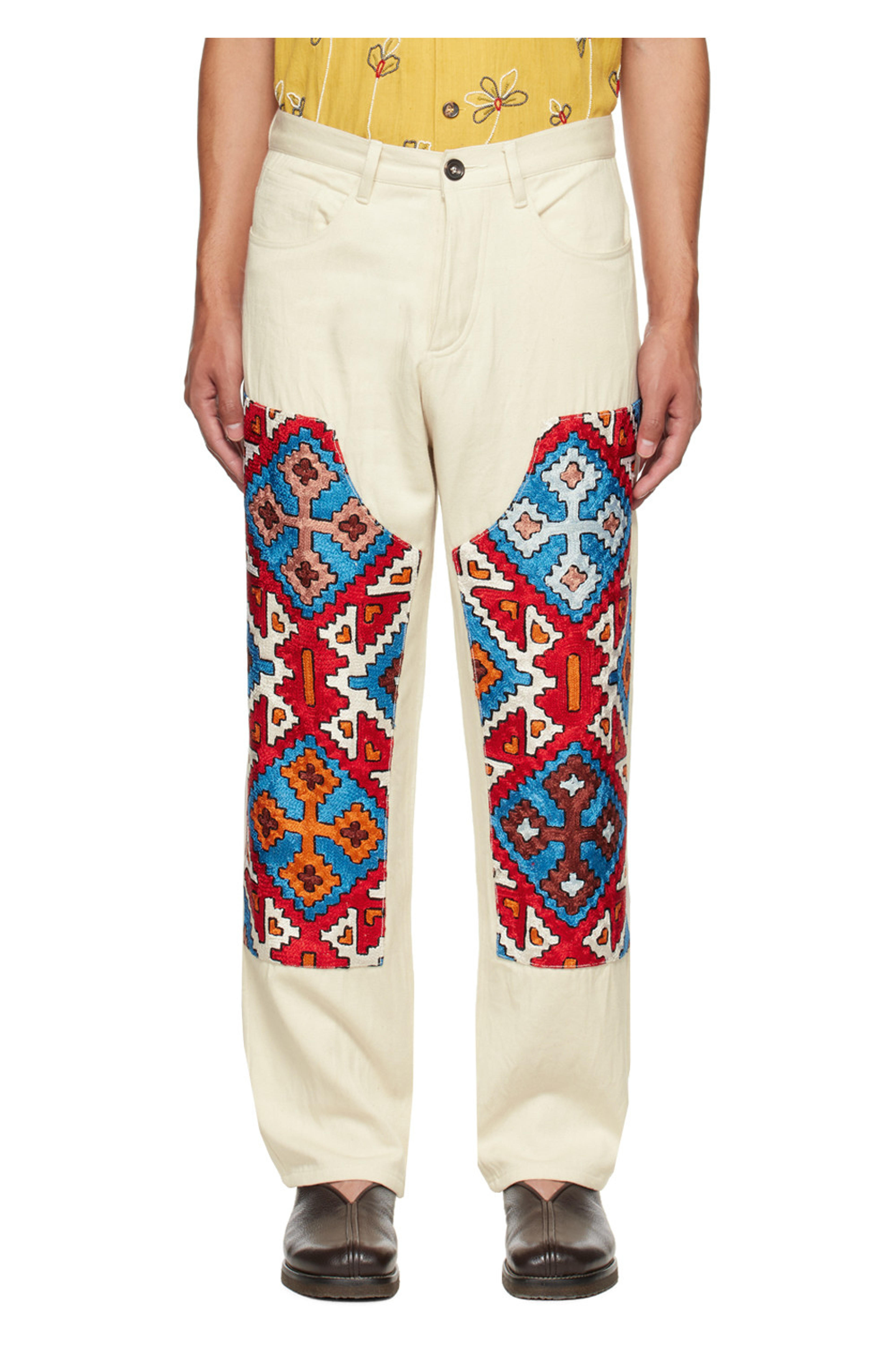 Karu Research - Off-White Double Knee Jeans