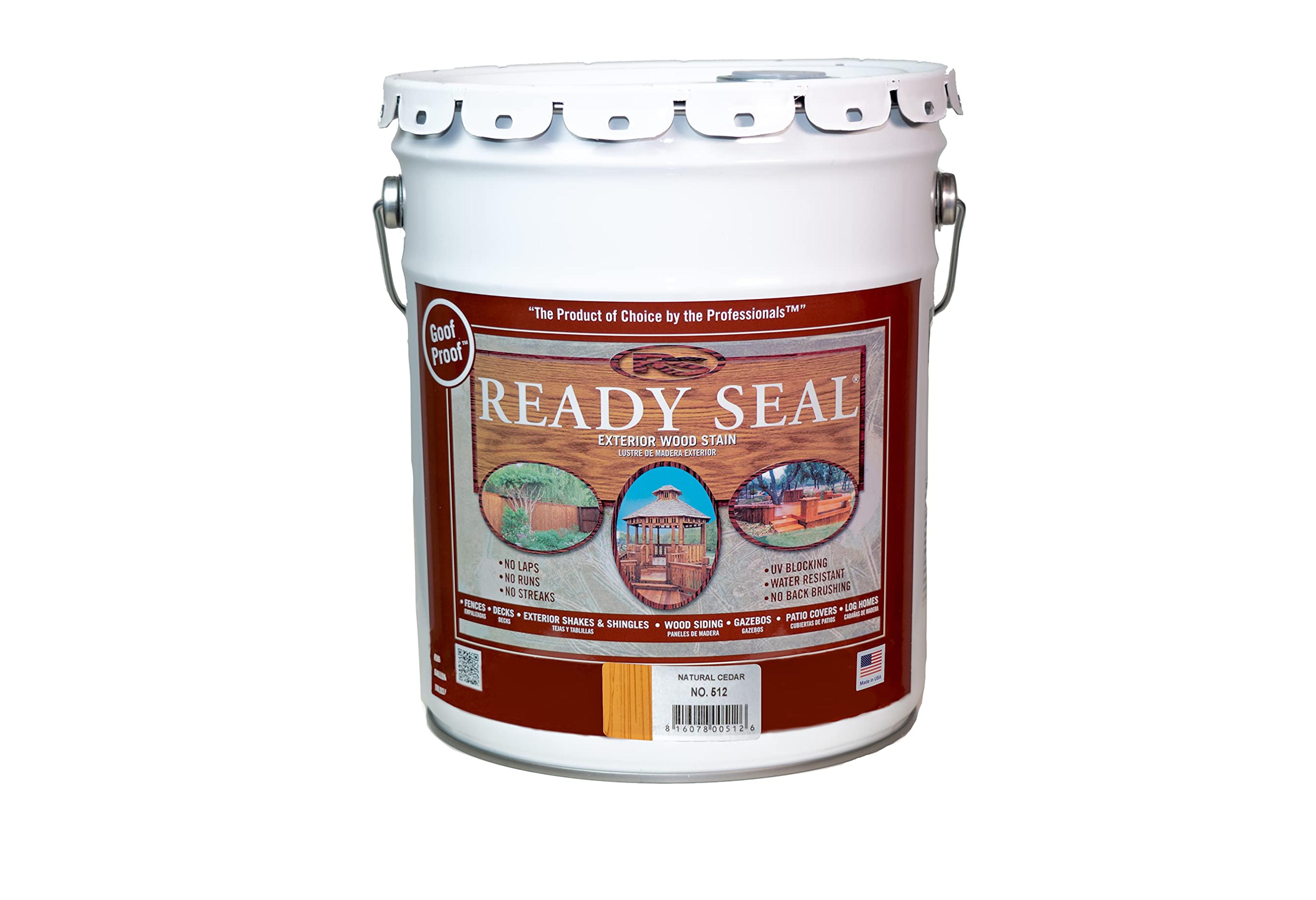 Ready Seal 512 5-Gallon Pail Natural Cedar Exterior Stain and Sealer for Wood