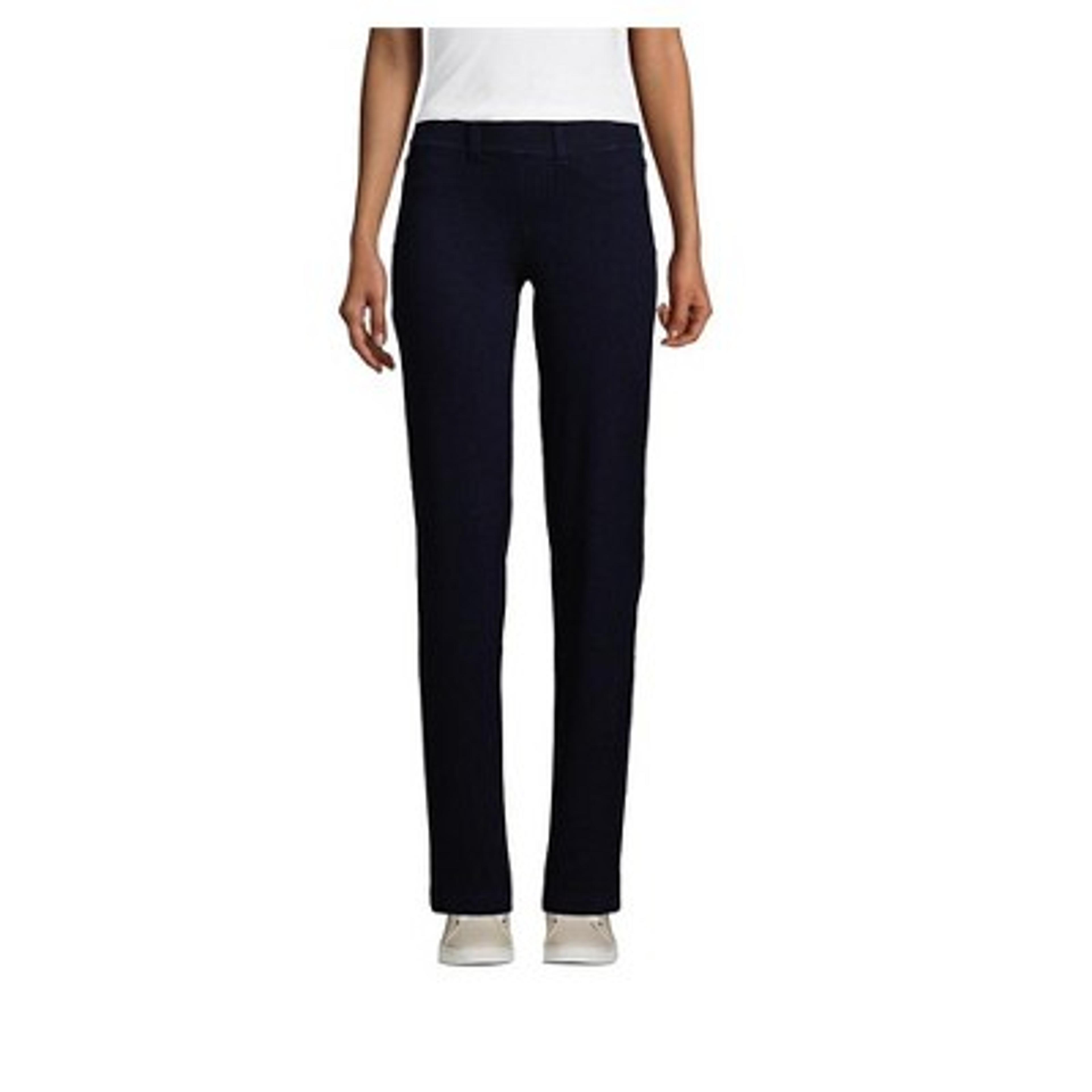 Lands' End Women's Starfish Elastic Waist Knit Jeans Straight Leg Mid Rise : Target