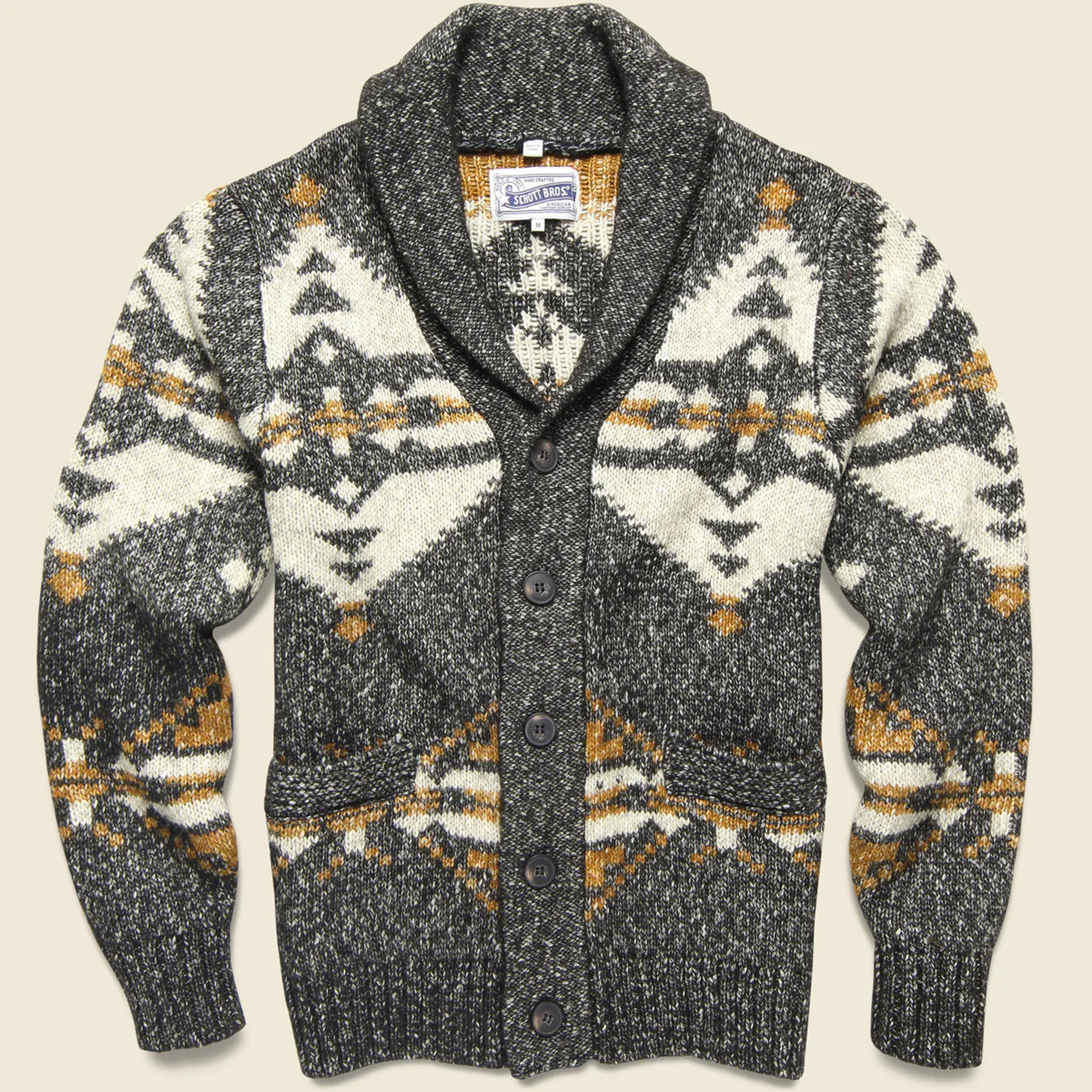 Southwestern Shawl Cardigan - Black | Tops - Sweater