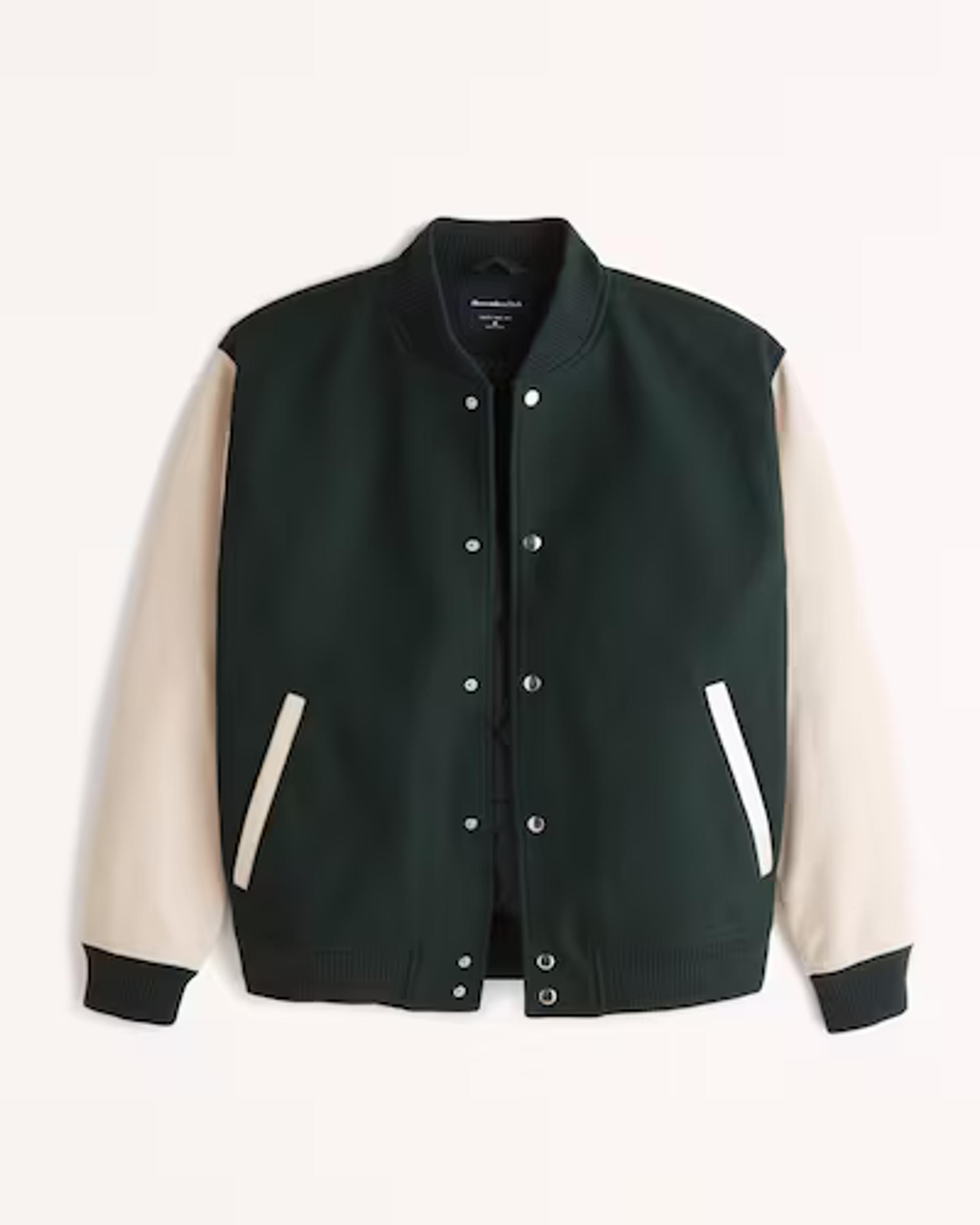 CELINE HOMME Appliquéd Wool-Blend and Leather Bomber Jacket | MR PORTER