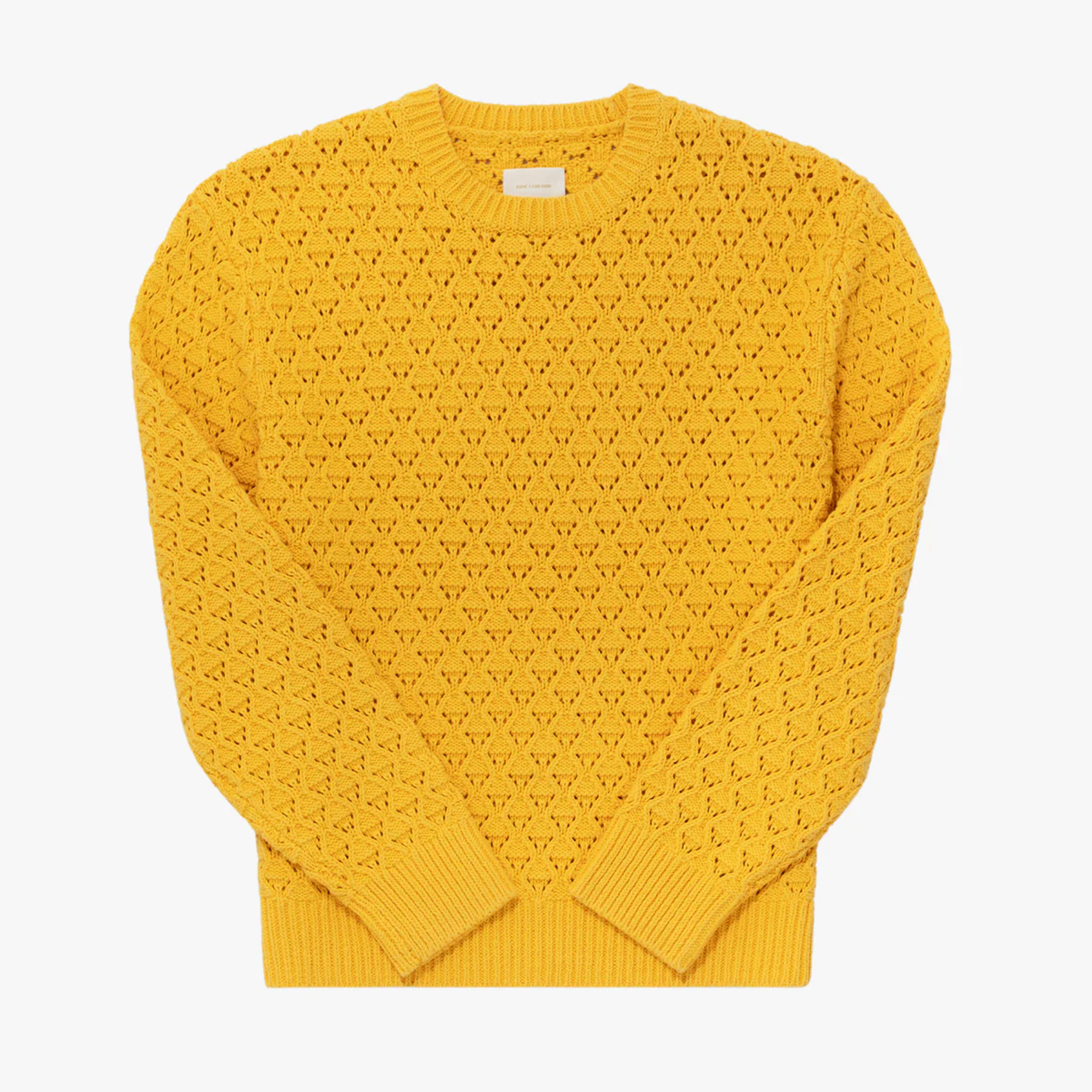 Eyelet Knit Crewneck Sweater at AimeLeonDore.com