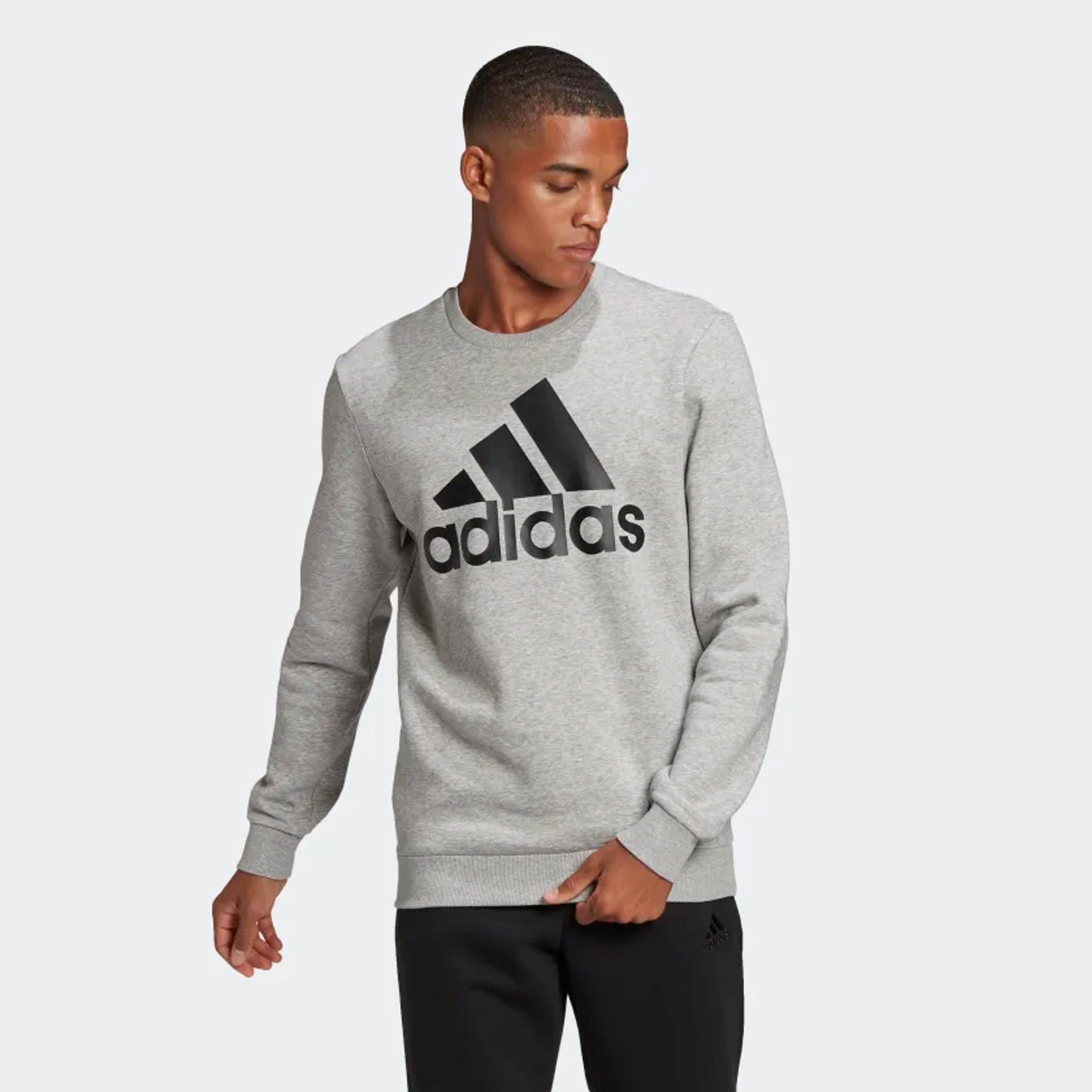 adidas Essentials Big Logo Sweatshirt - Grey | Men's Training | adidas US