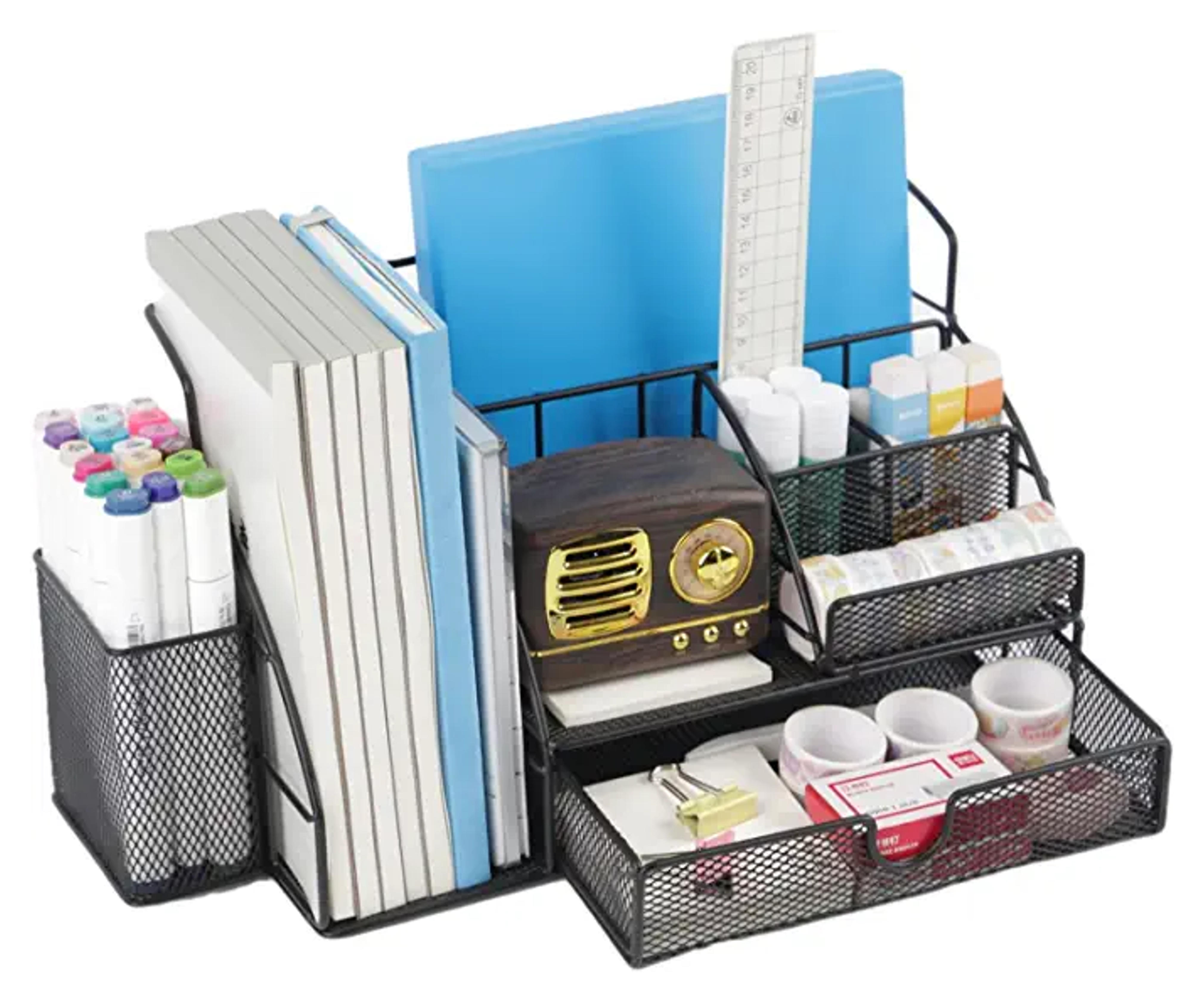 Amazon.com: Desk Organizer, Planner Accessories , Men Office Supplies Storage, College Dorm Decor for Boy, School, College Dorm Room Essentials for Guys : Office Products