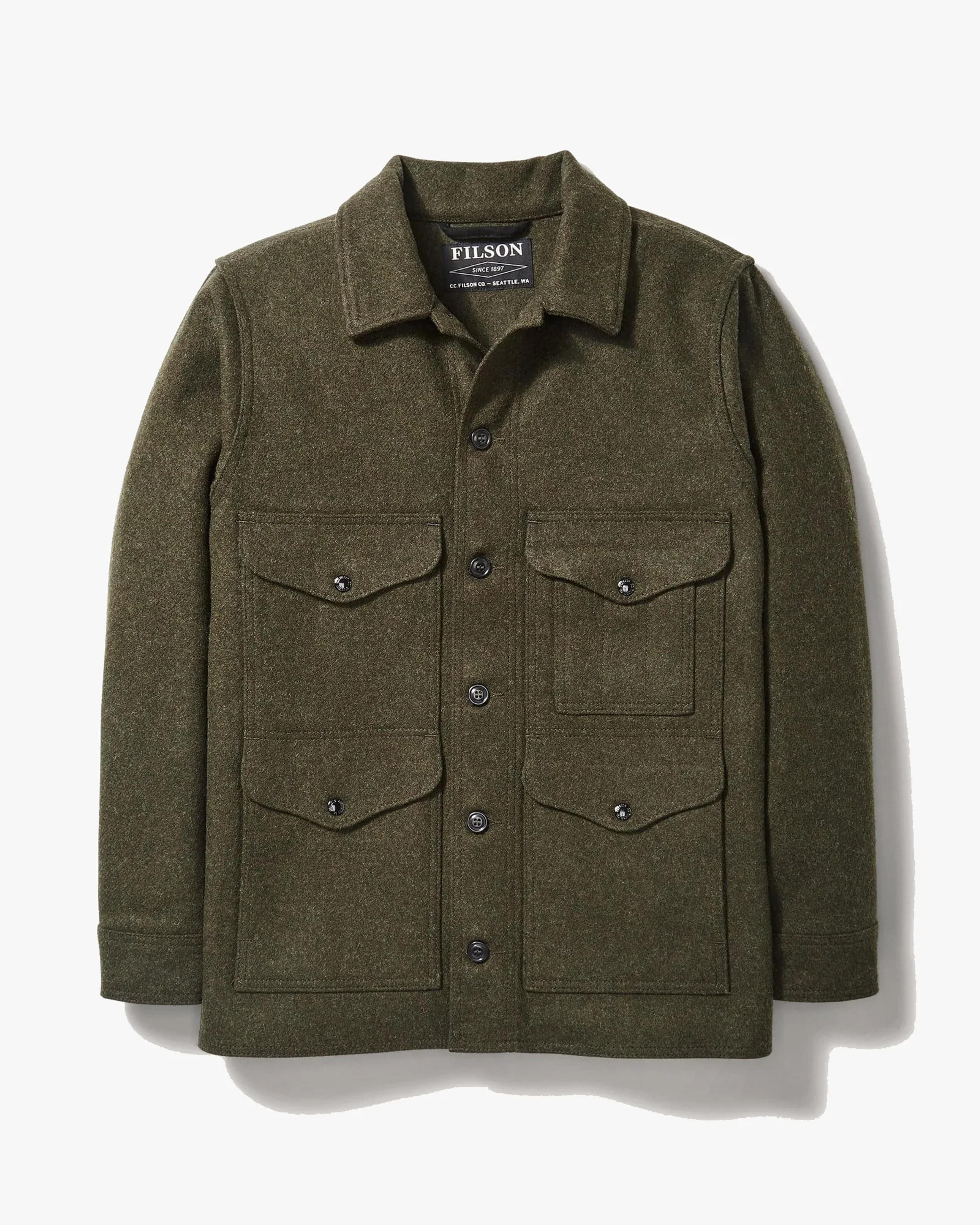 Filson Wool Mackinaw Cruiser Coat - Forest Green - L