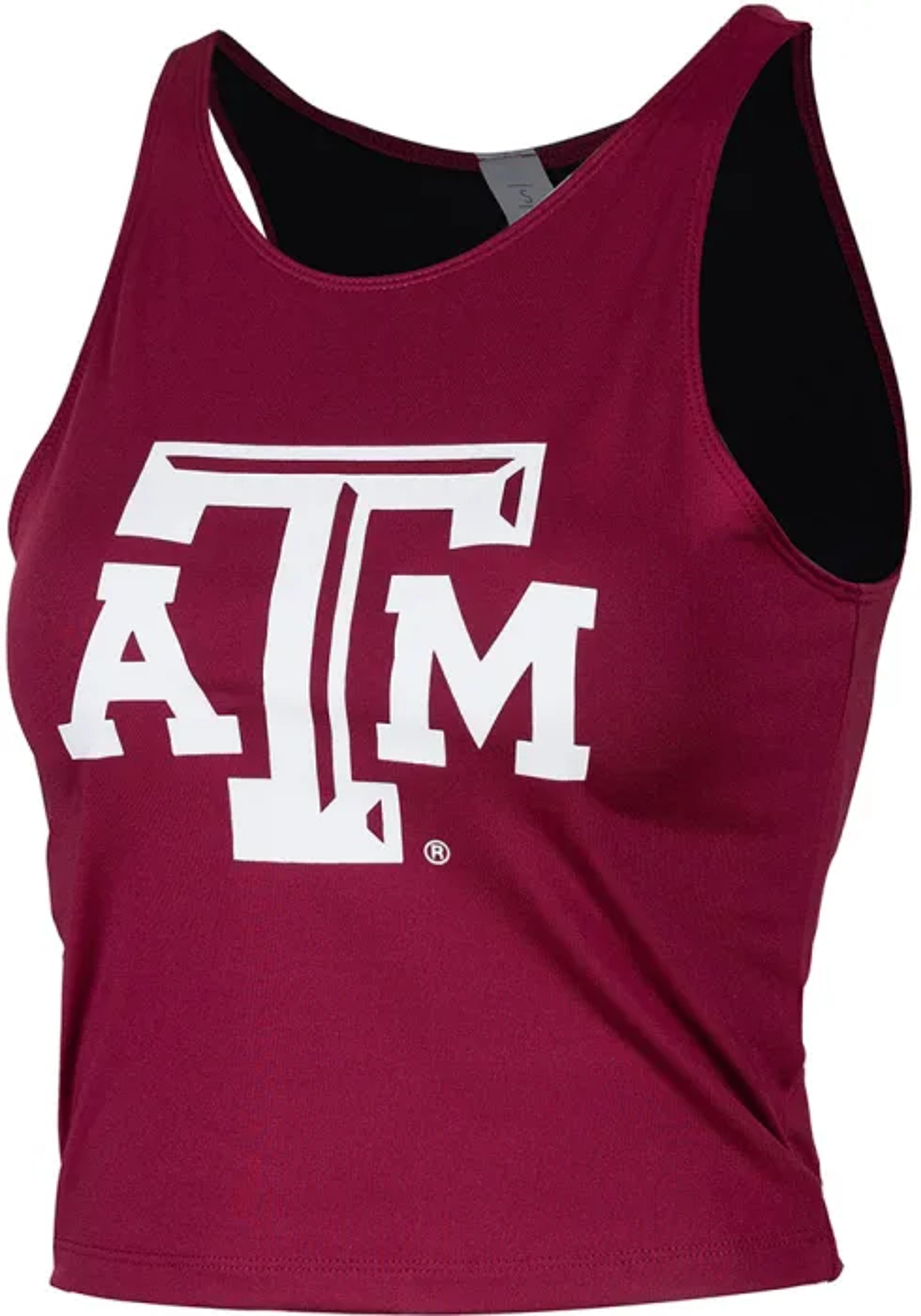 Texas A&M Aggies Womens Maroon Cropped First Down Tank Top