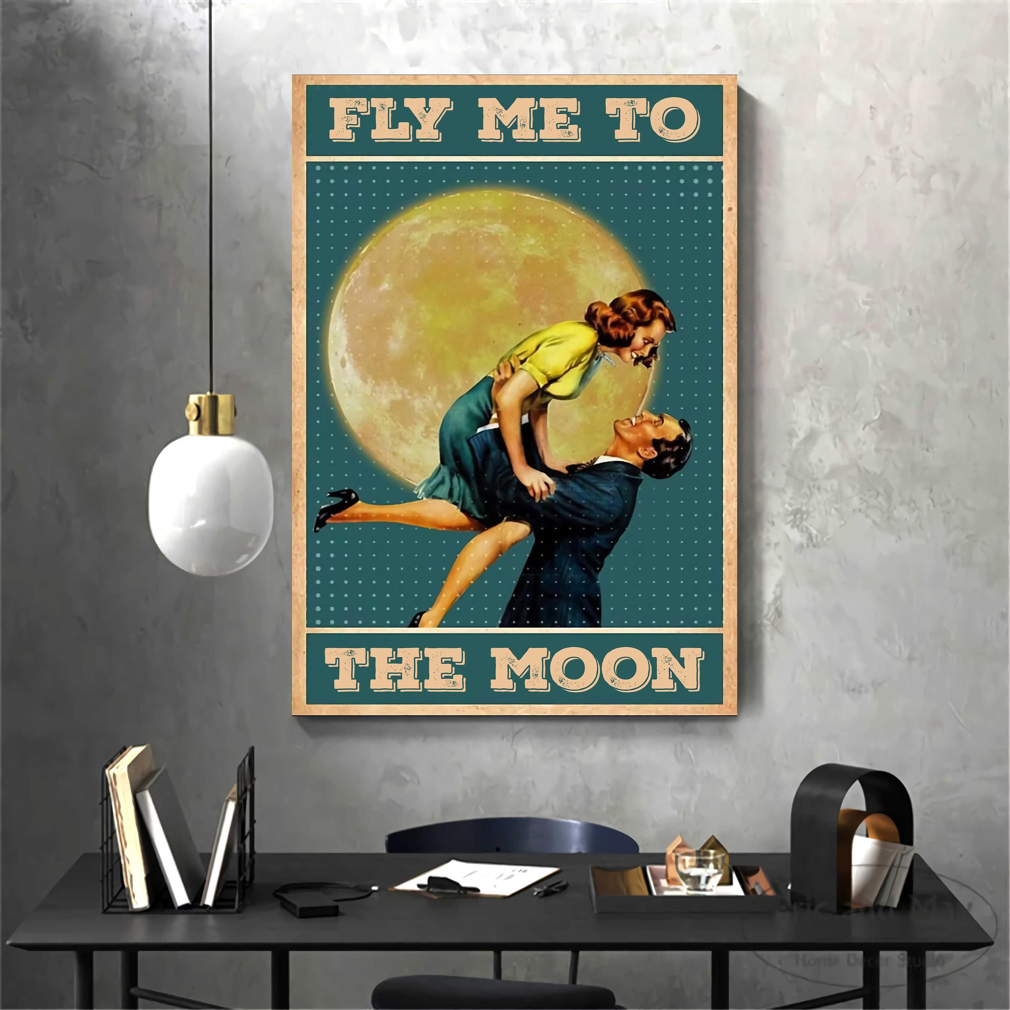 Frank Sinatra Fly Me to the Moon Vintage Poster Fly Me to the - Etsy