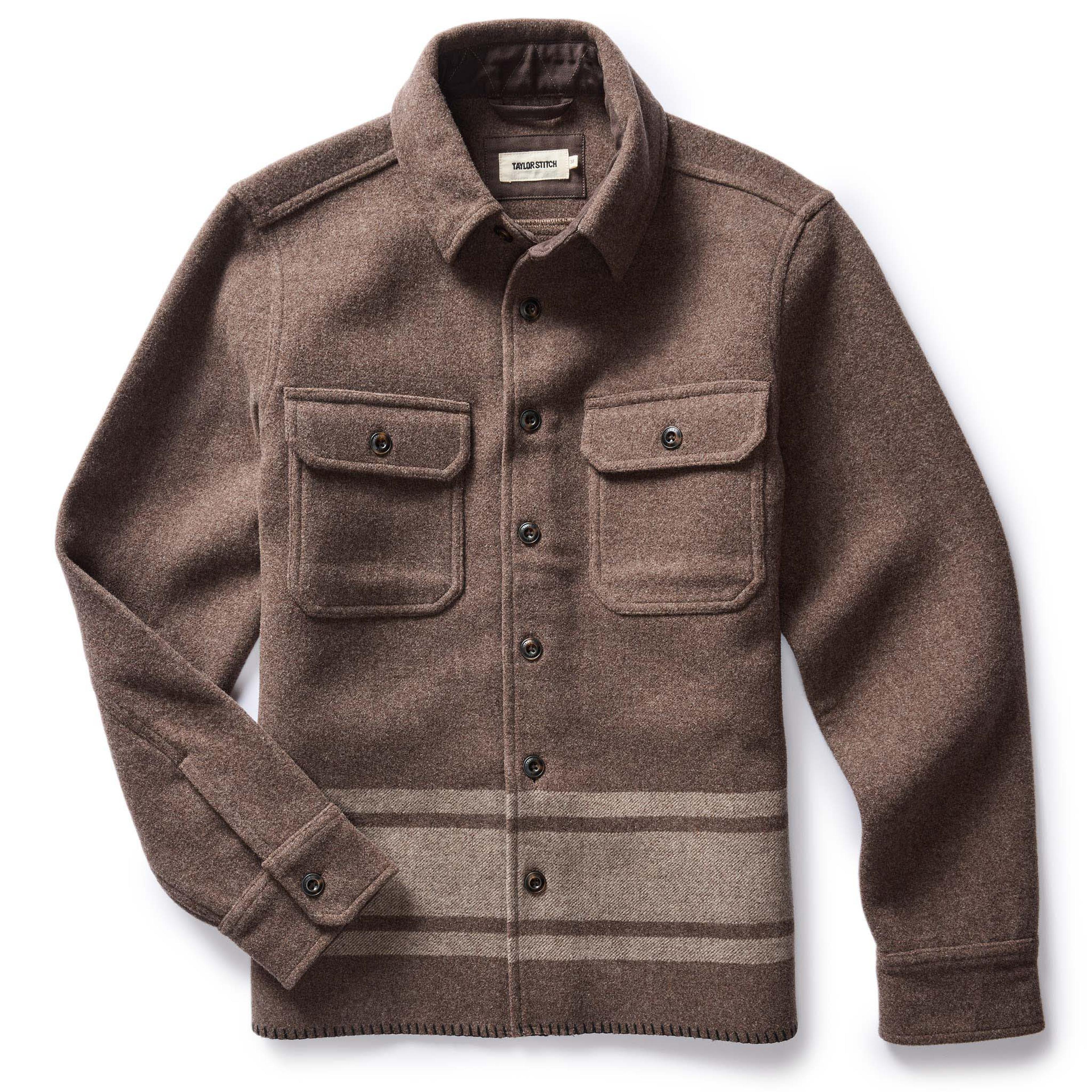 The Ranger Shirt in Sable Heather Blanket Stripe Wool | Taylor Stitch