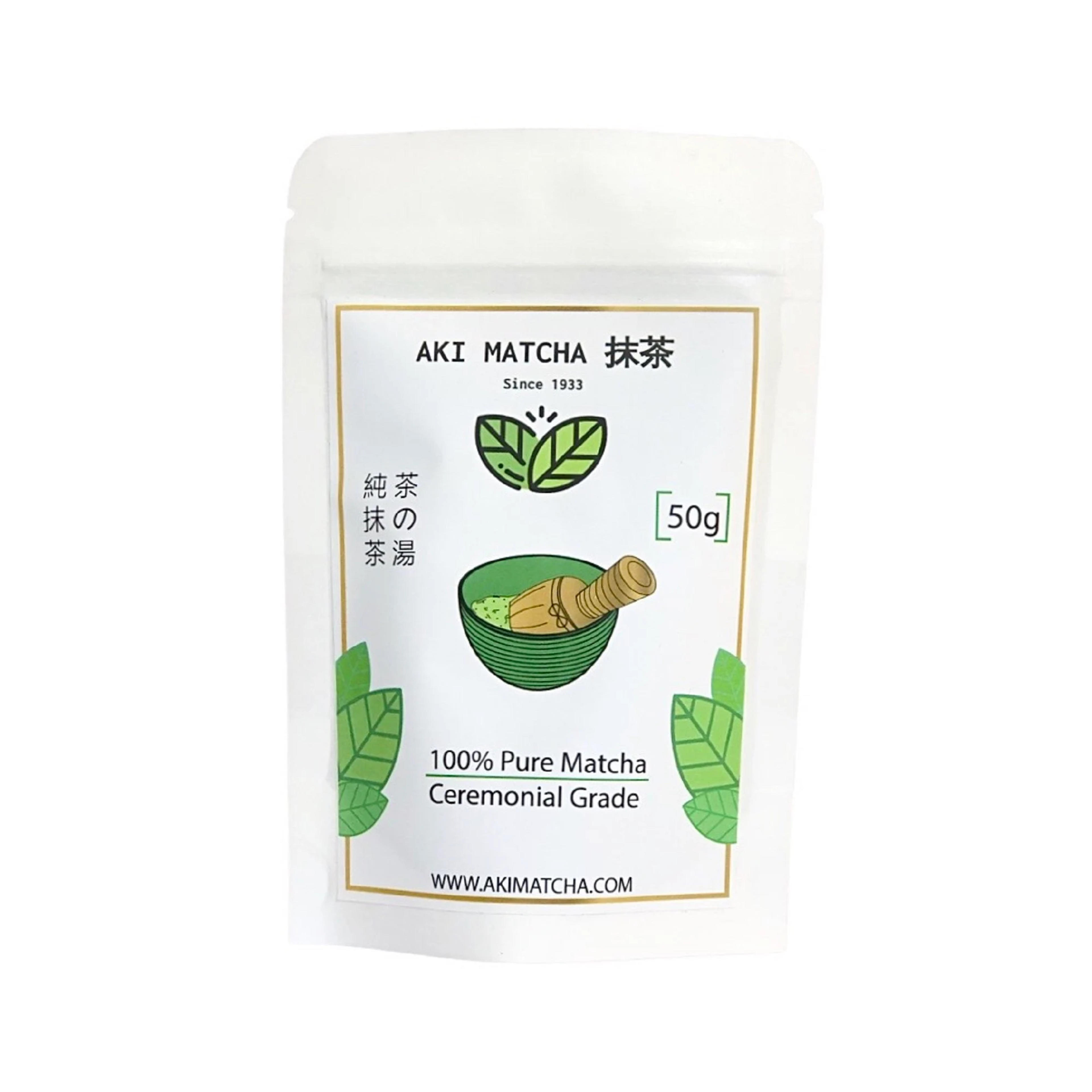 Aki Matcha | Authentic Japanese Organic Matcha Green Tea Powder - Ceremonial Grade 50g