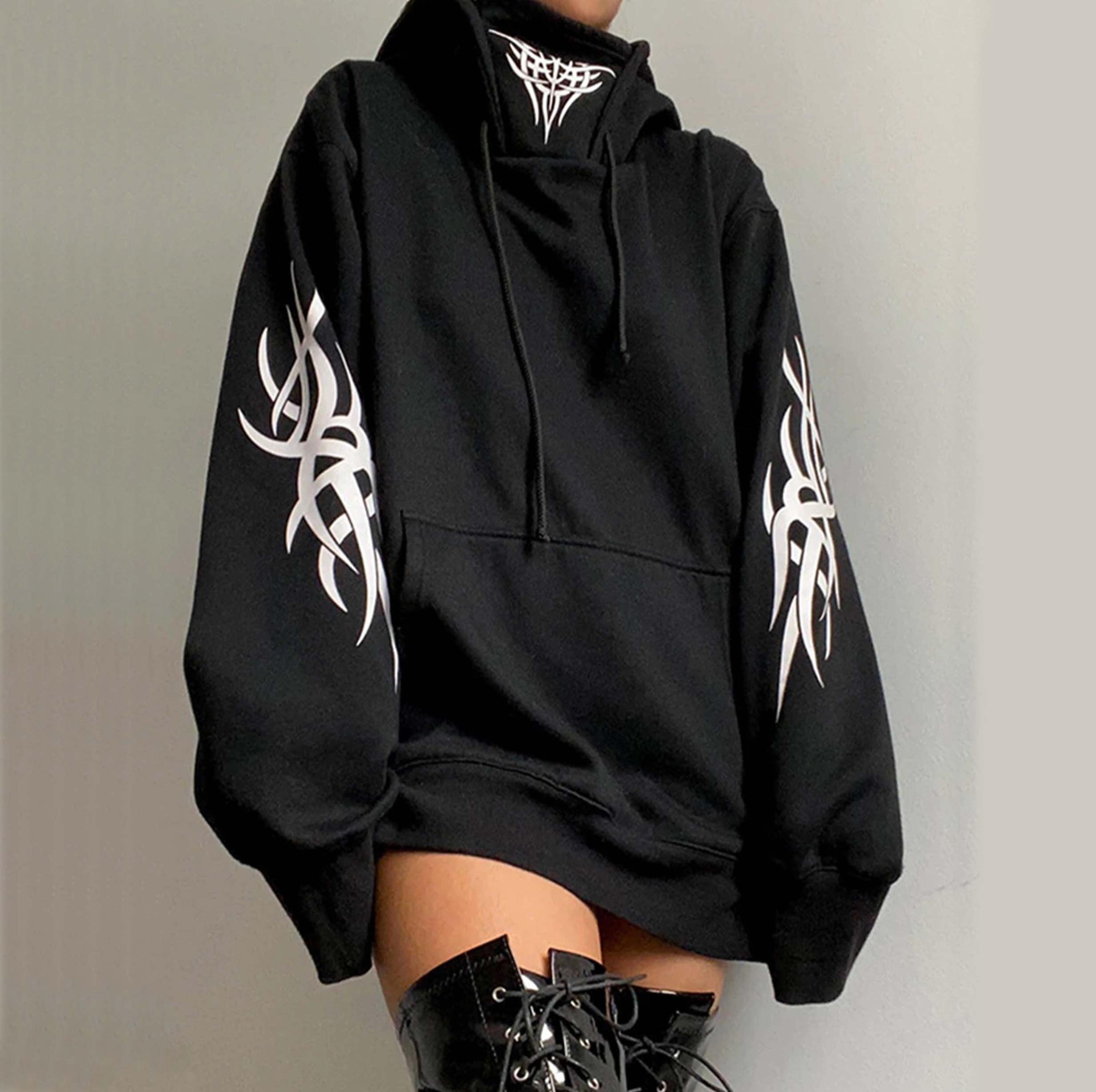 Harajuku hoodie/ Harajuku clothing/ Alt Egirl/ Y2k fashion/ Vintage clothing/ Punk clothing/ Punk Hoodie/ Techwear/ Cyberpunk/Gothic hoodie