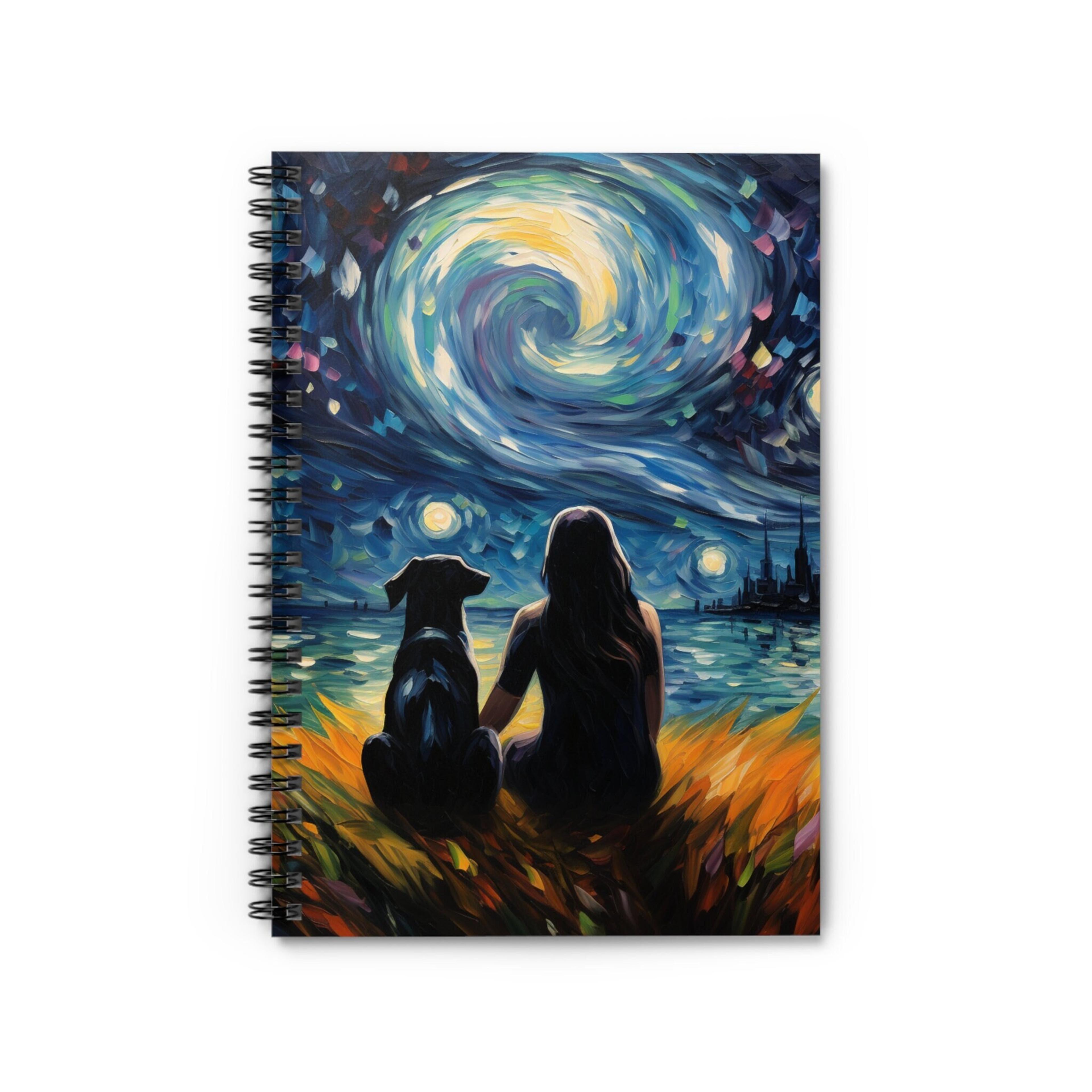 Spiral Notebook Ruled Line Black Lab Spiral Notebook Dog - Etsy