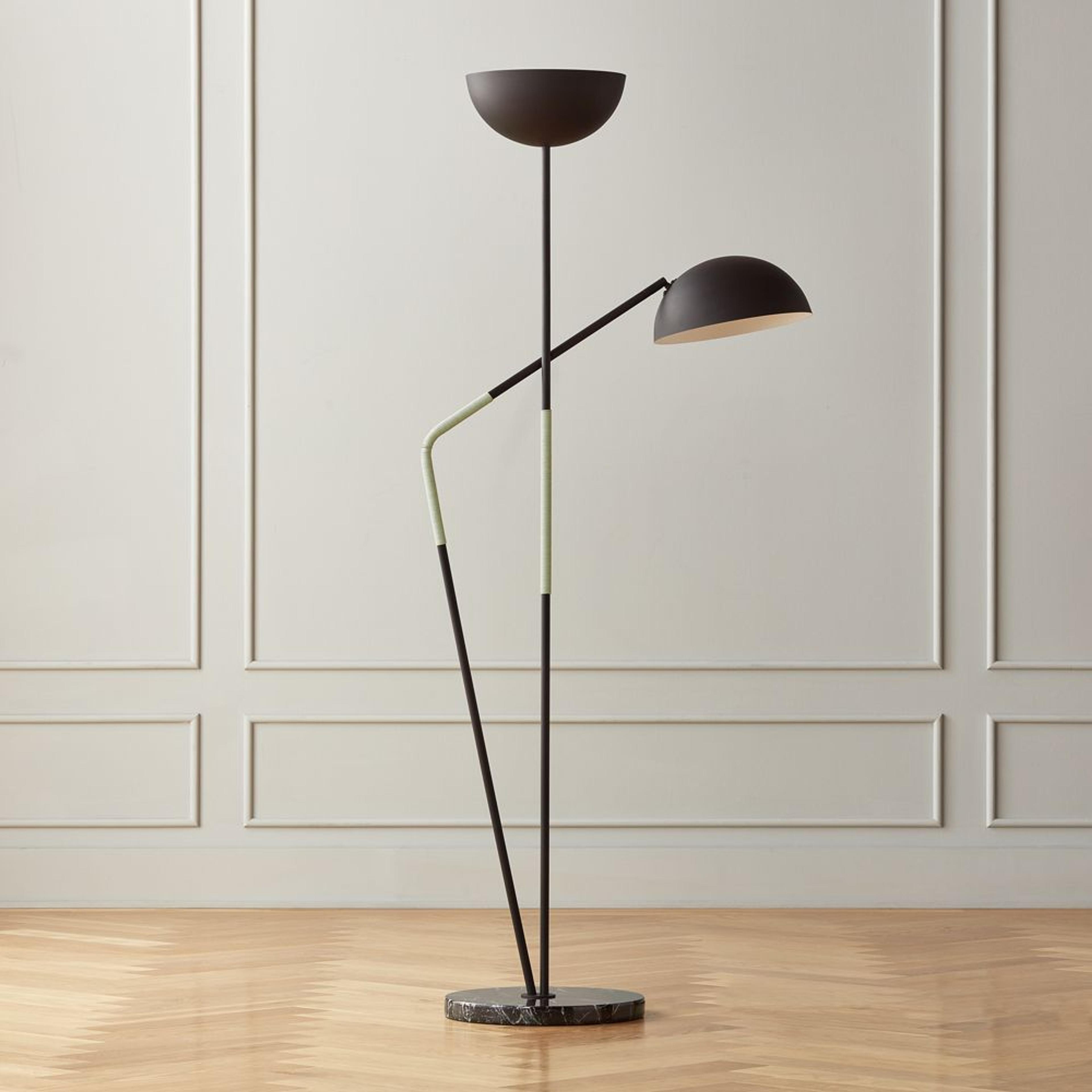 Pavo Black Marble Double Floor Lamp