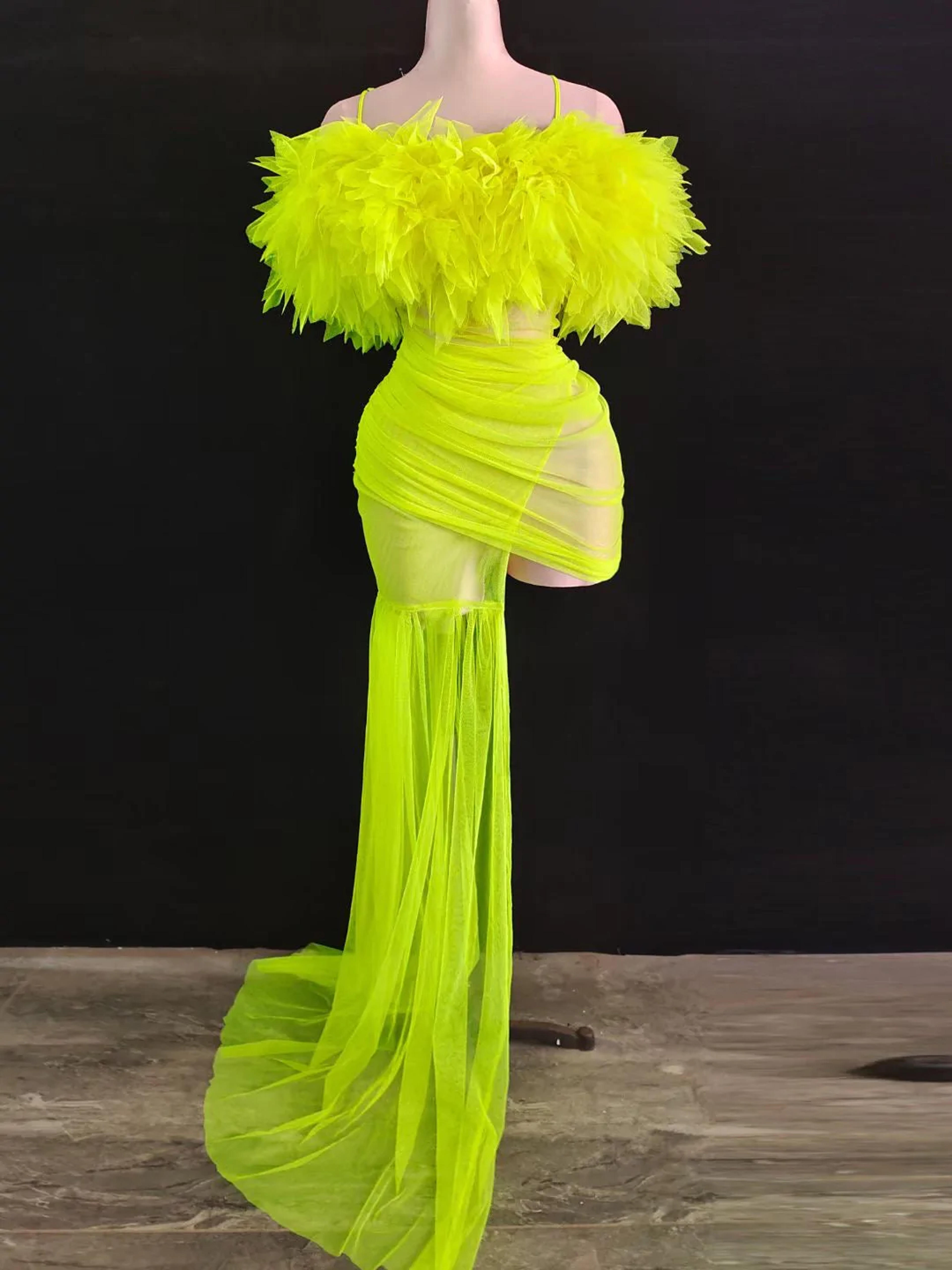 Puff Puff Dress Neon Green – MY BEST FASHION DEALS