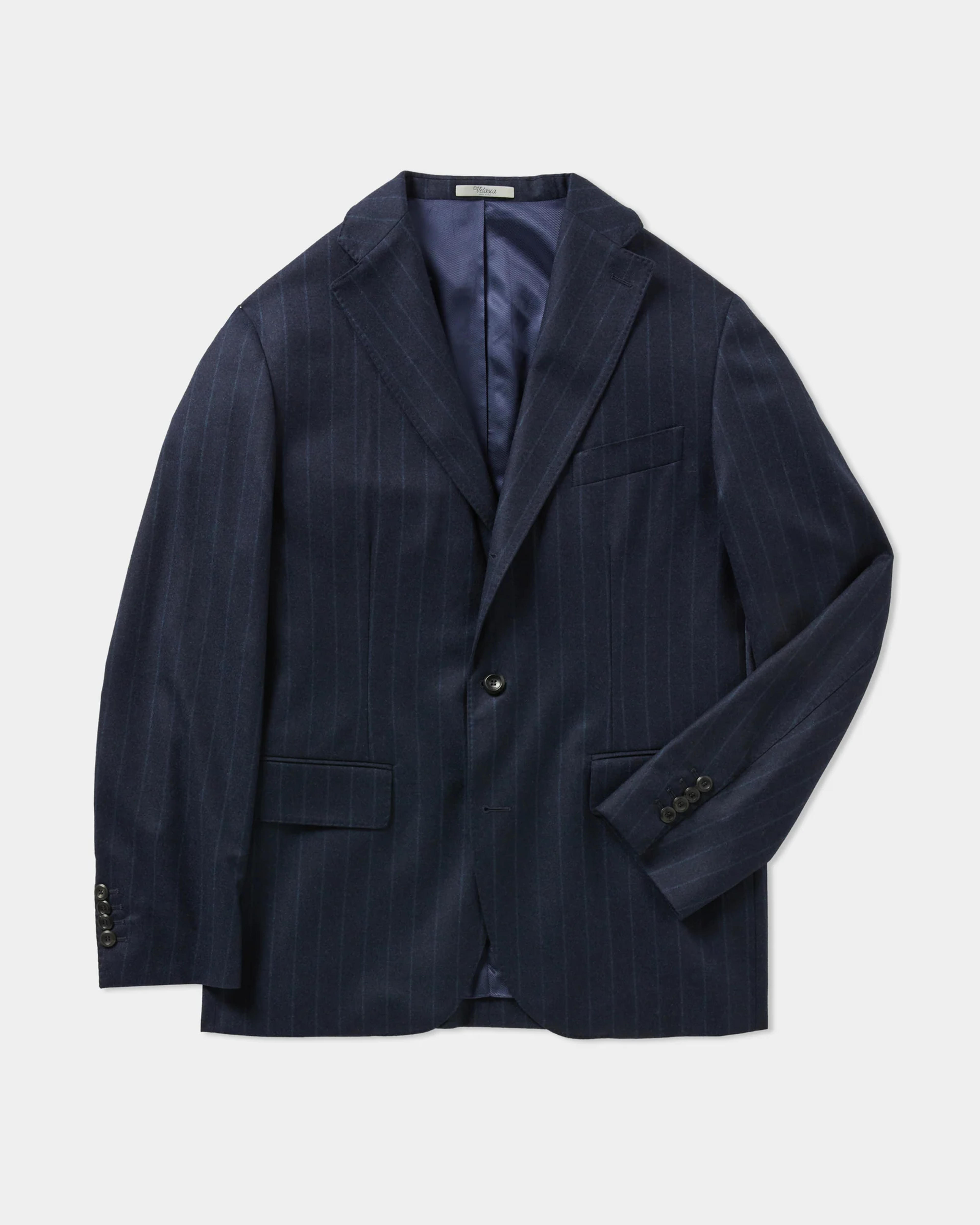 Velasca | Navy blue chalk stripe flannel blazer, Made in Italy
