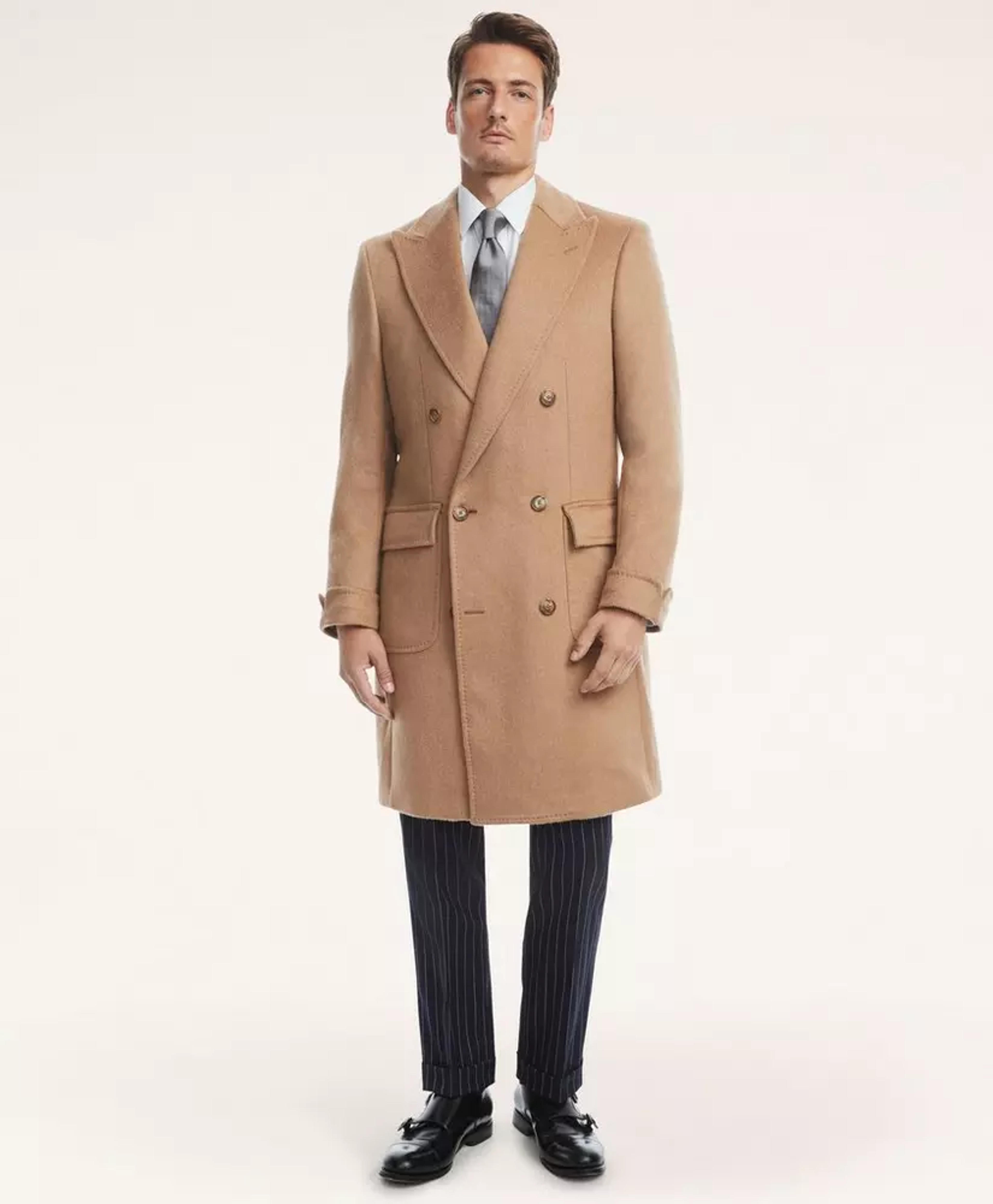 Camel Hair Peak Lapel Coat