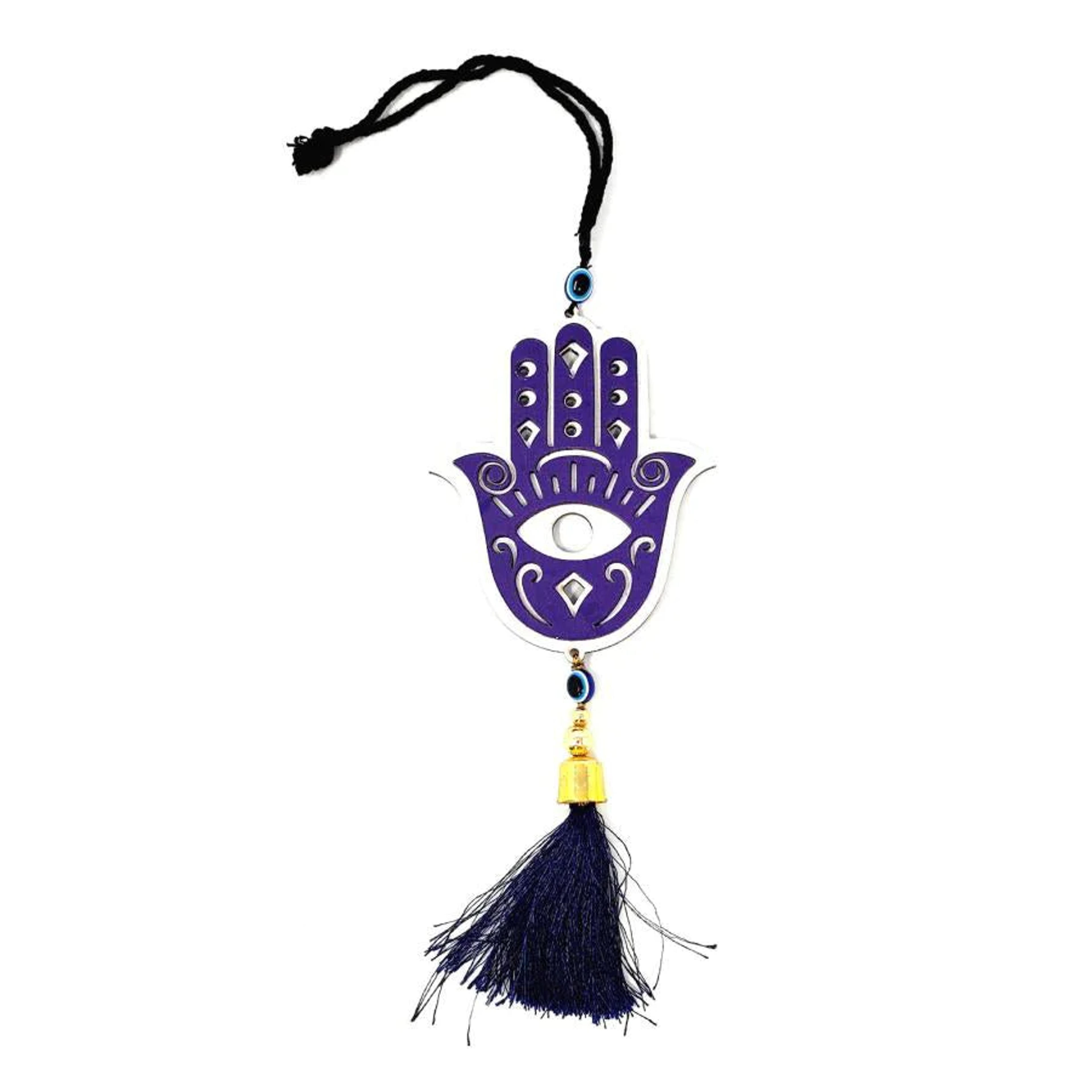 9" Hanging Wooden Hamsa Hand Evil Eye – Magick