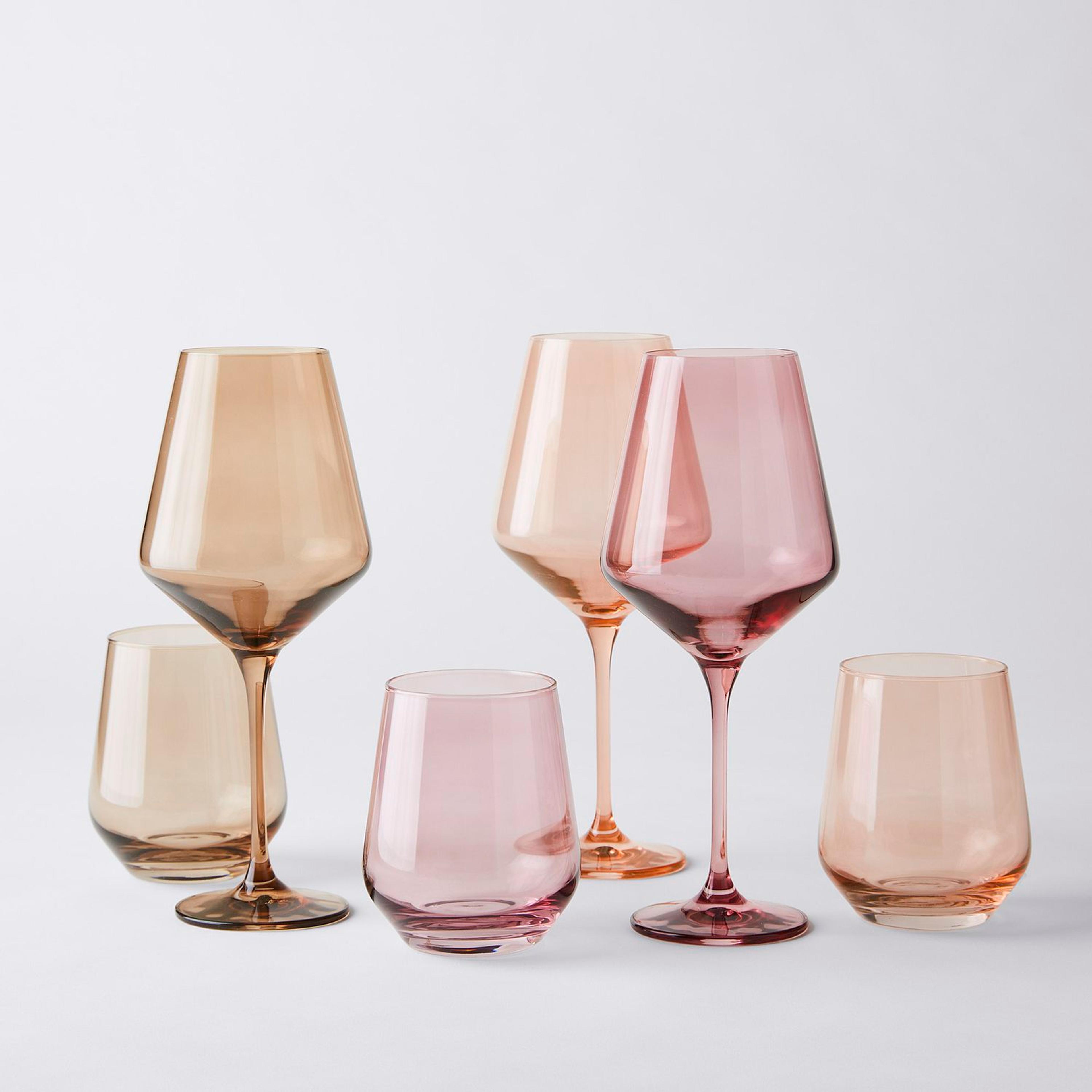 Estelle Colored Glass Colored Wine Glasses, Hand-Blown, Set of 6 on Food52