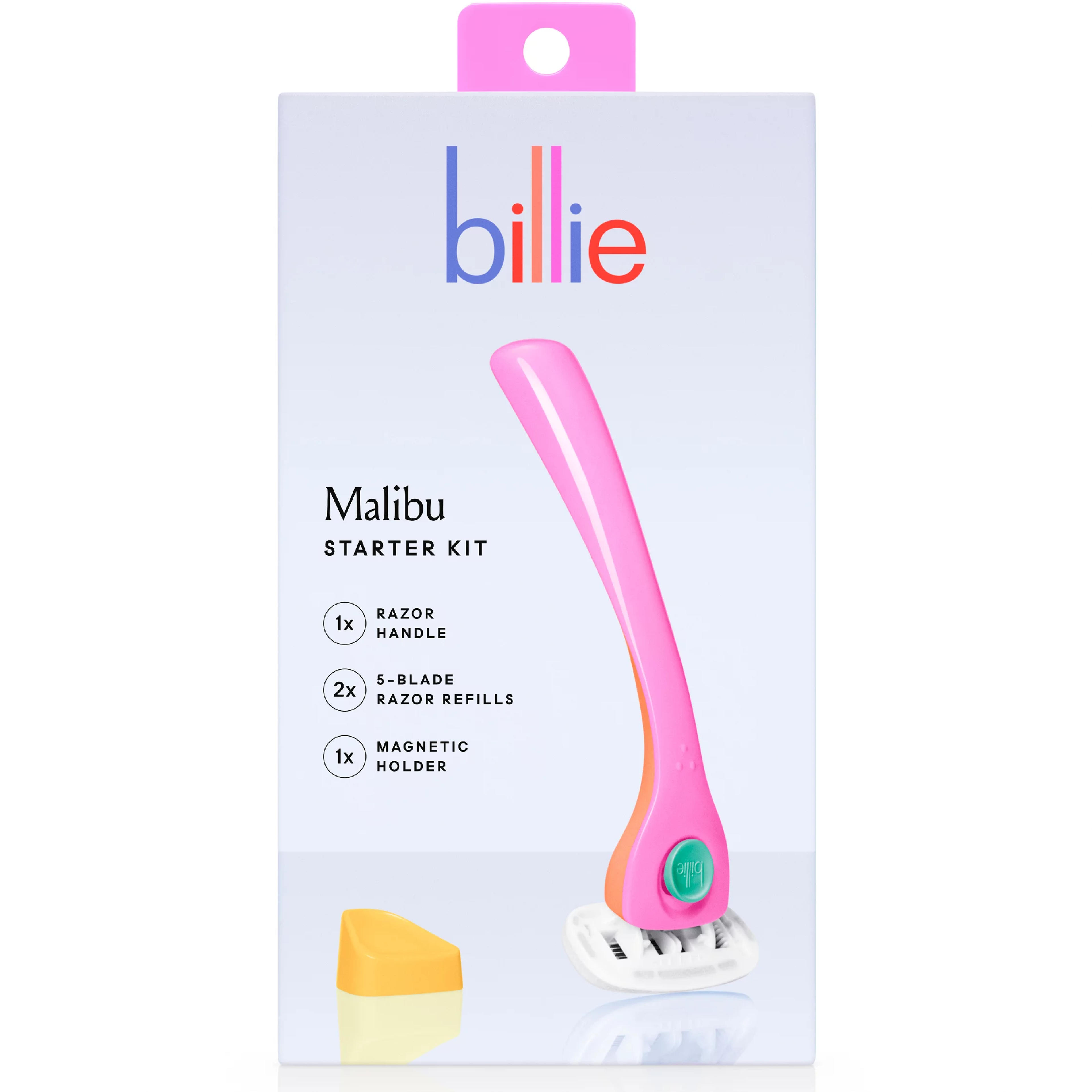 Billie Women’s Razor Kit - 1 Handle + 2 Blade Refills + Magnetic Holder - Malibu - Walmart.com