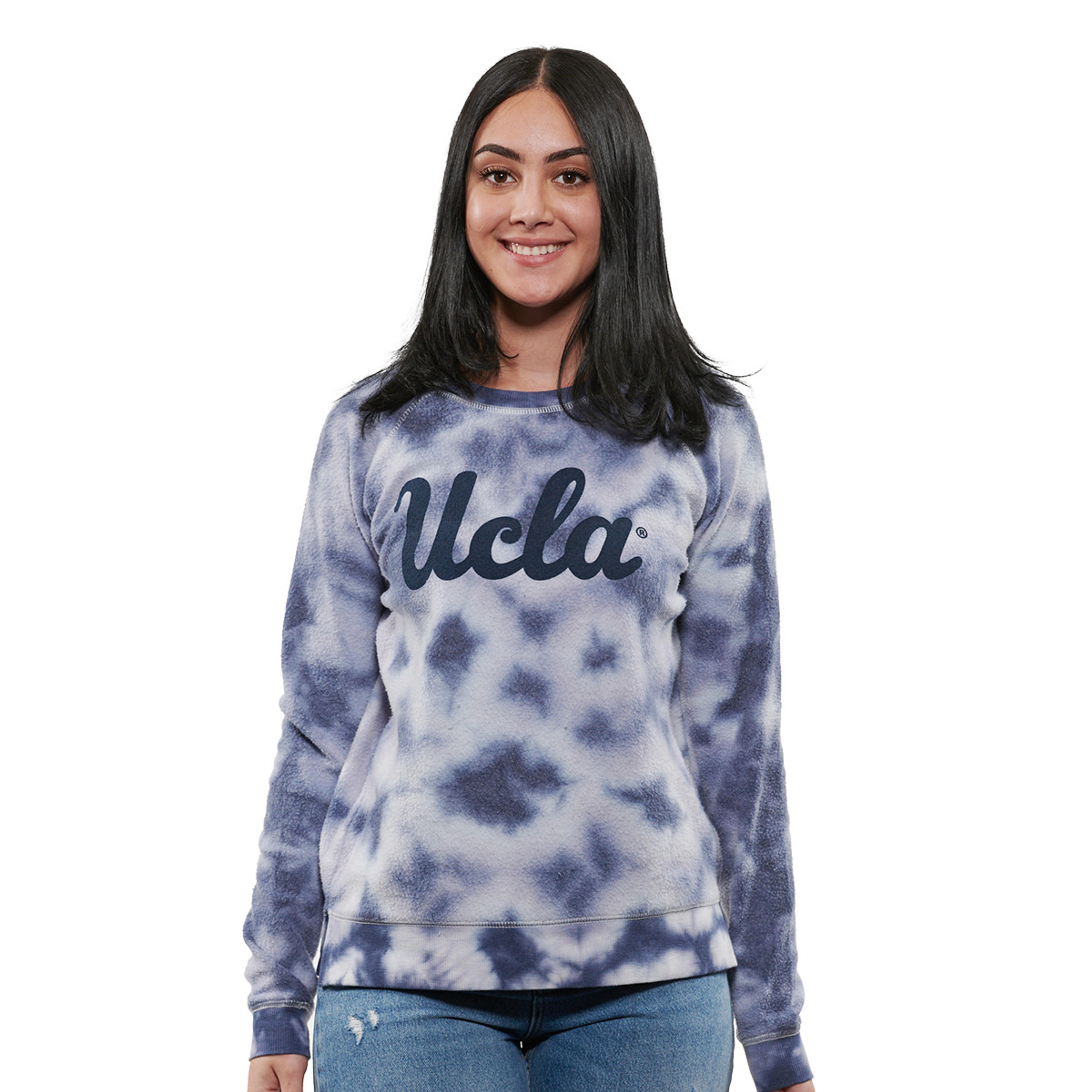 UCLA Women's Tie-Dye Fleece Out Crewneck Sweatshirt | Bruin Team Shop